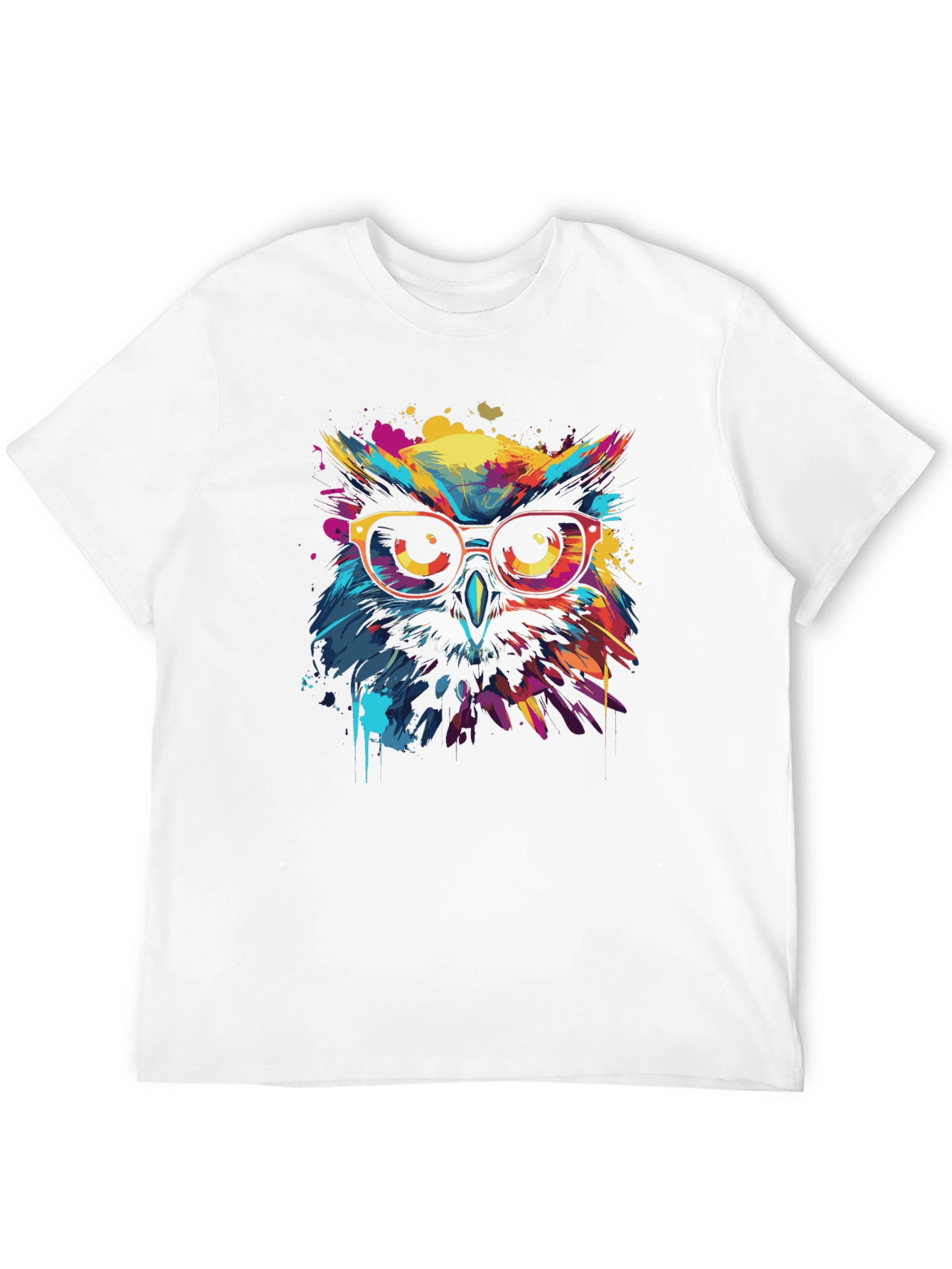 Black Cool Owl Graphic Tee - Vibrant Colors view 12
