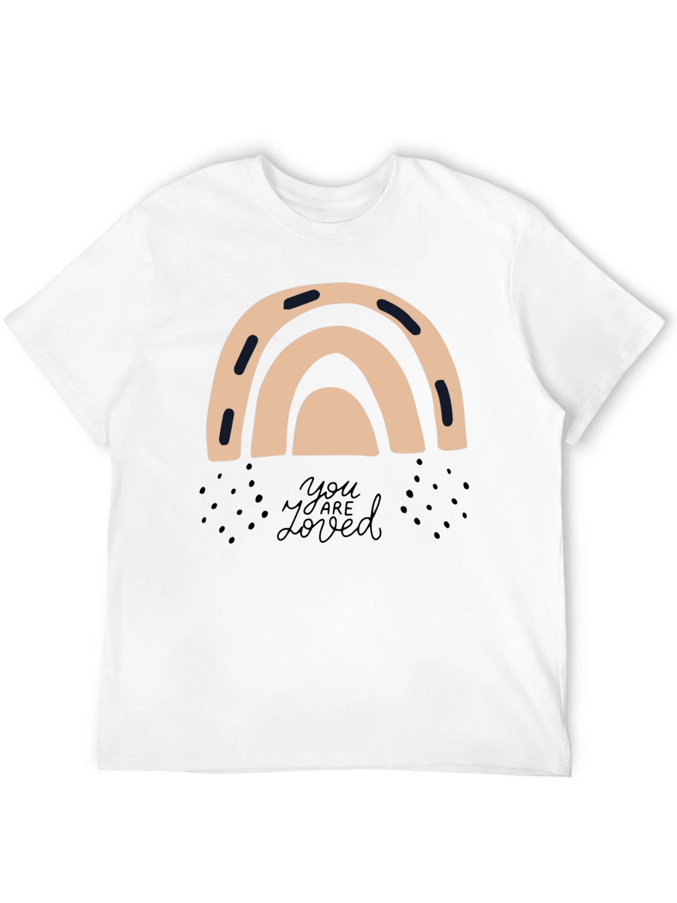 Black Stylish Rainbow Graphic Tee - You Are Loved view 12