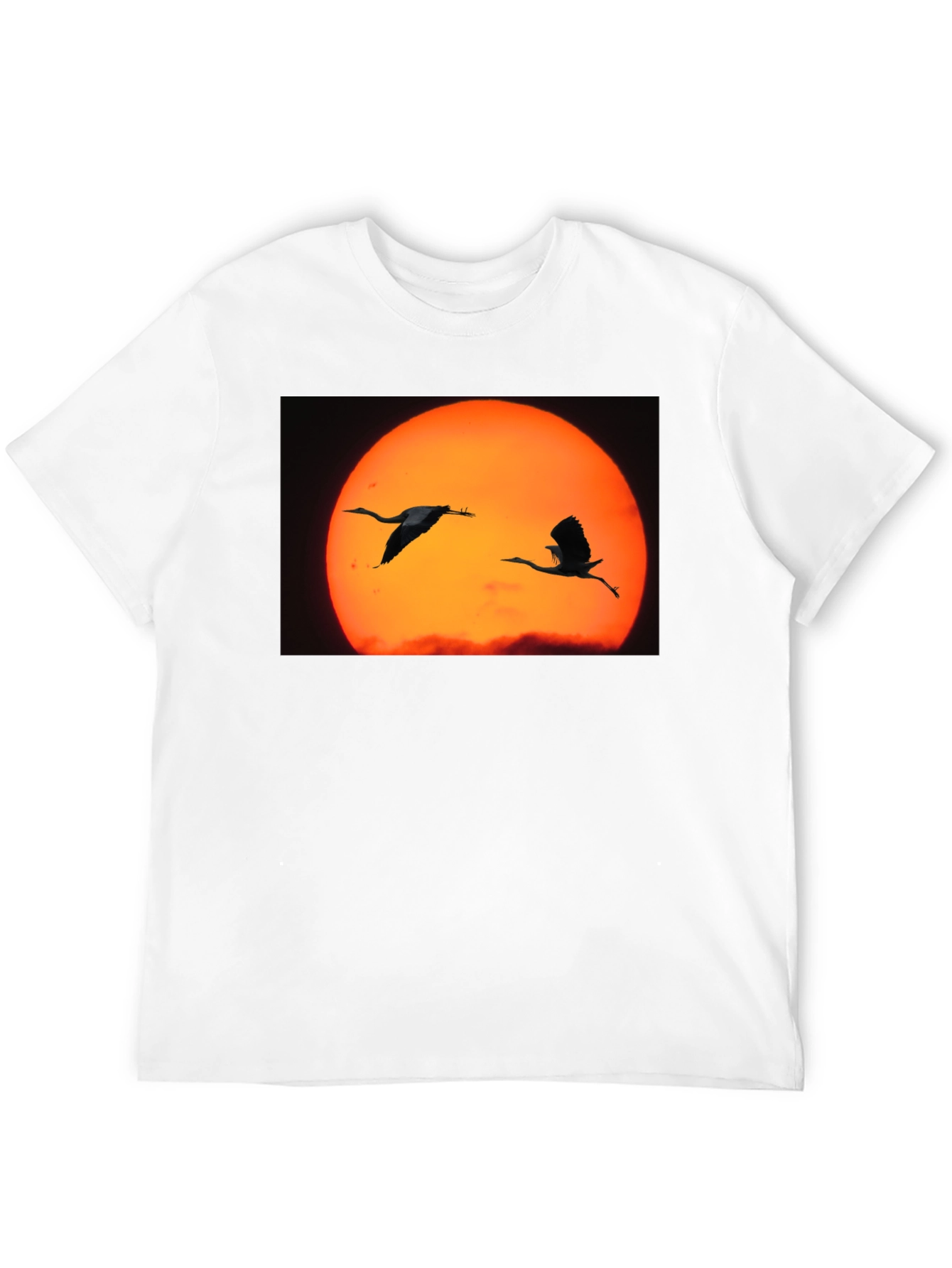 Black Sunset Birds Black T-Shirt view 12