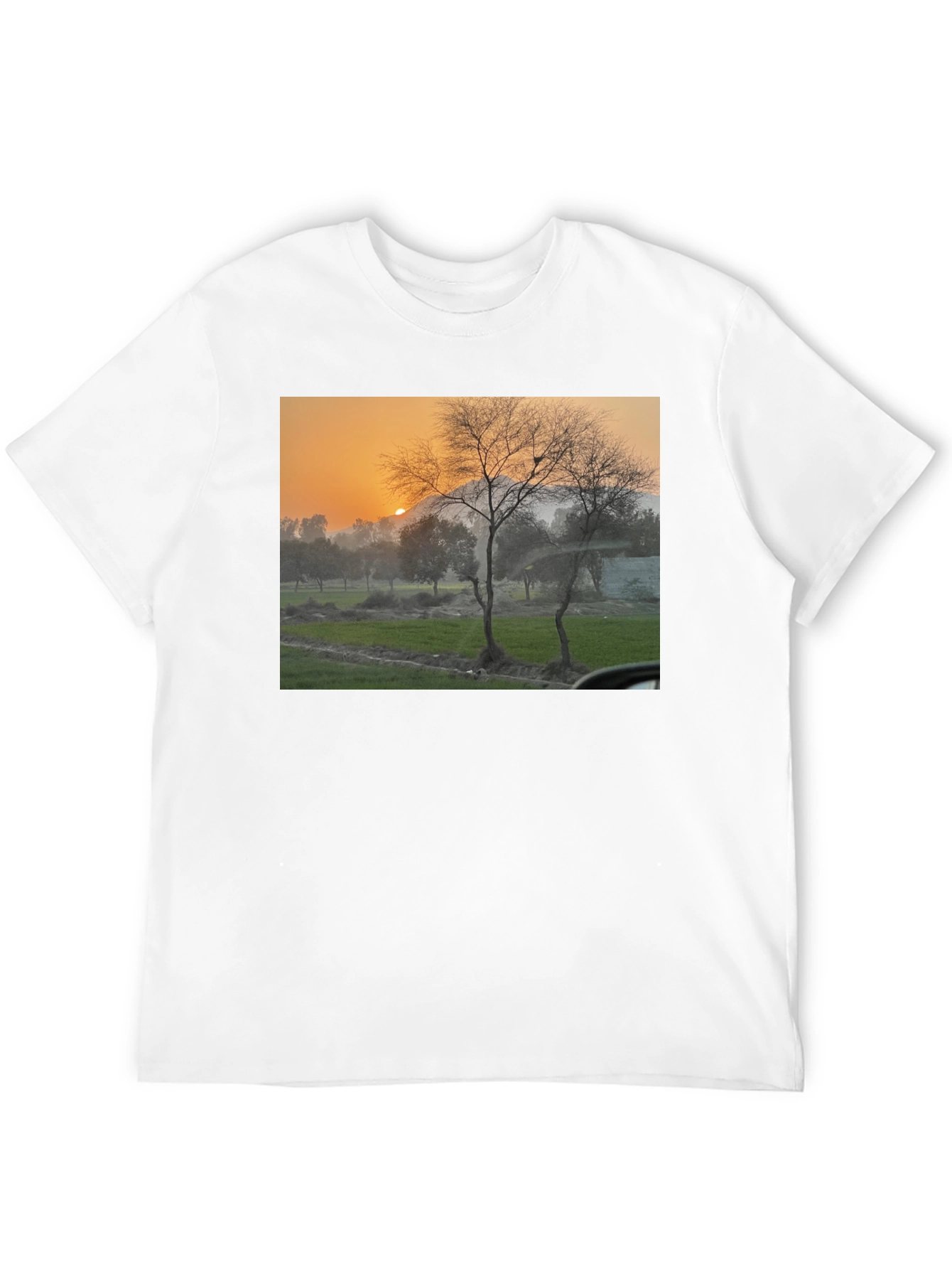Black Nature Scene Black T-Shirt view 12
