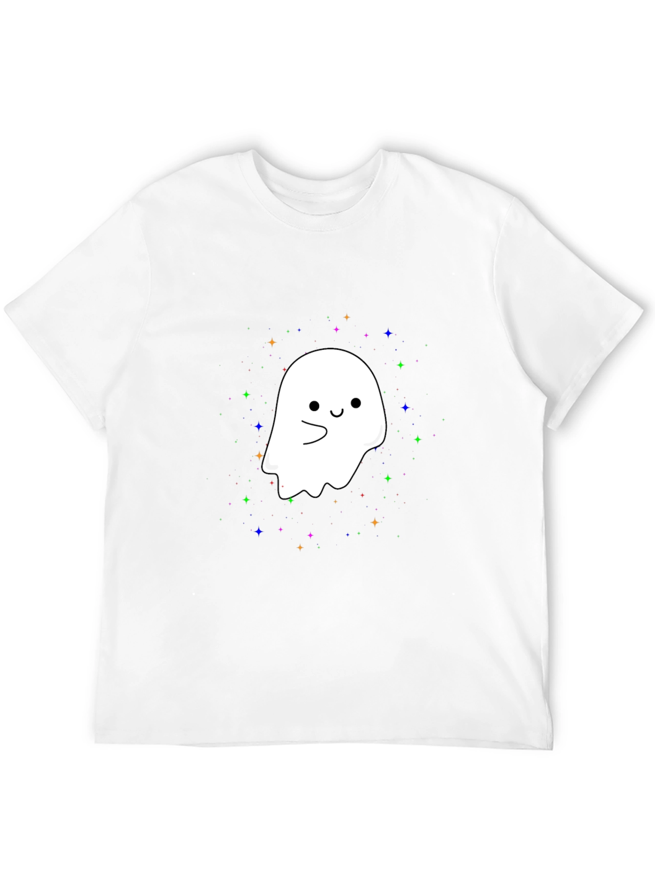 Black Cute Ghost Graphic Tee - Halloween Spooky Season T-Shirt view 12