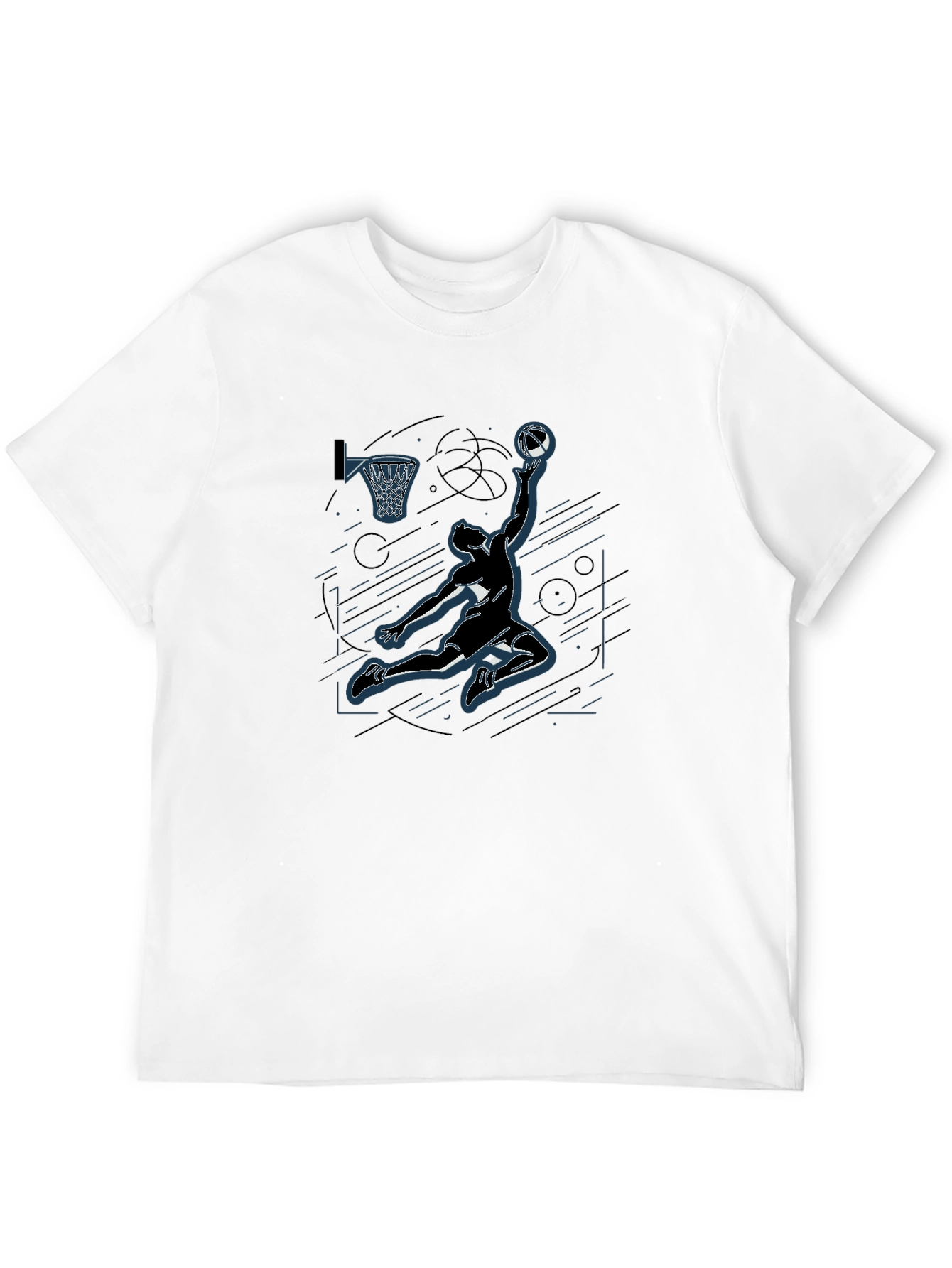 Black Basketball Player Graphic Tee - Black Cotton Casual Shirt view 12