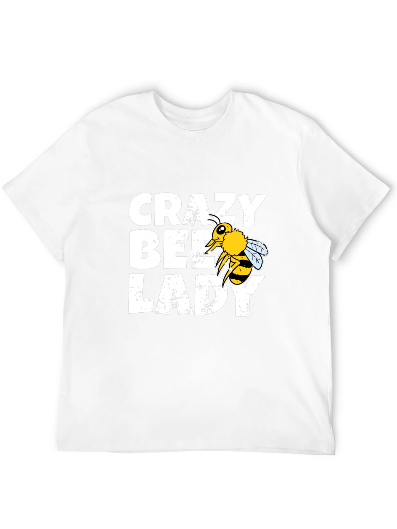 Black Crazy Bee Lady Graphic Tee - Black Cotton Blend view 12