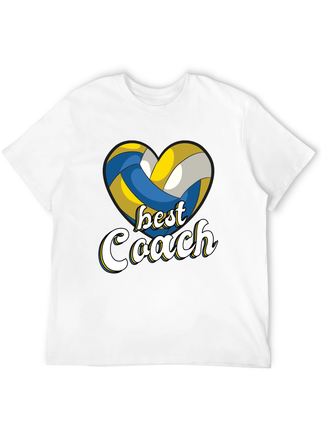 Black Best Coach Volleyball Heart T-Shirt view 12
