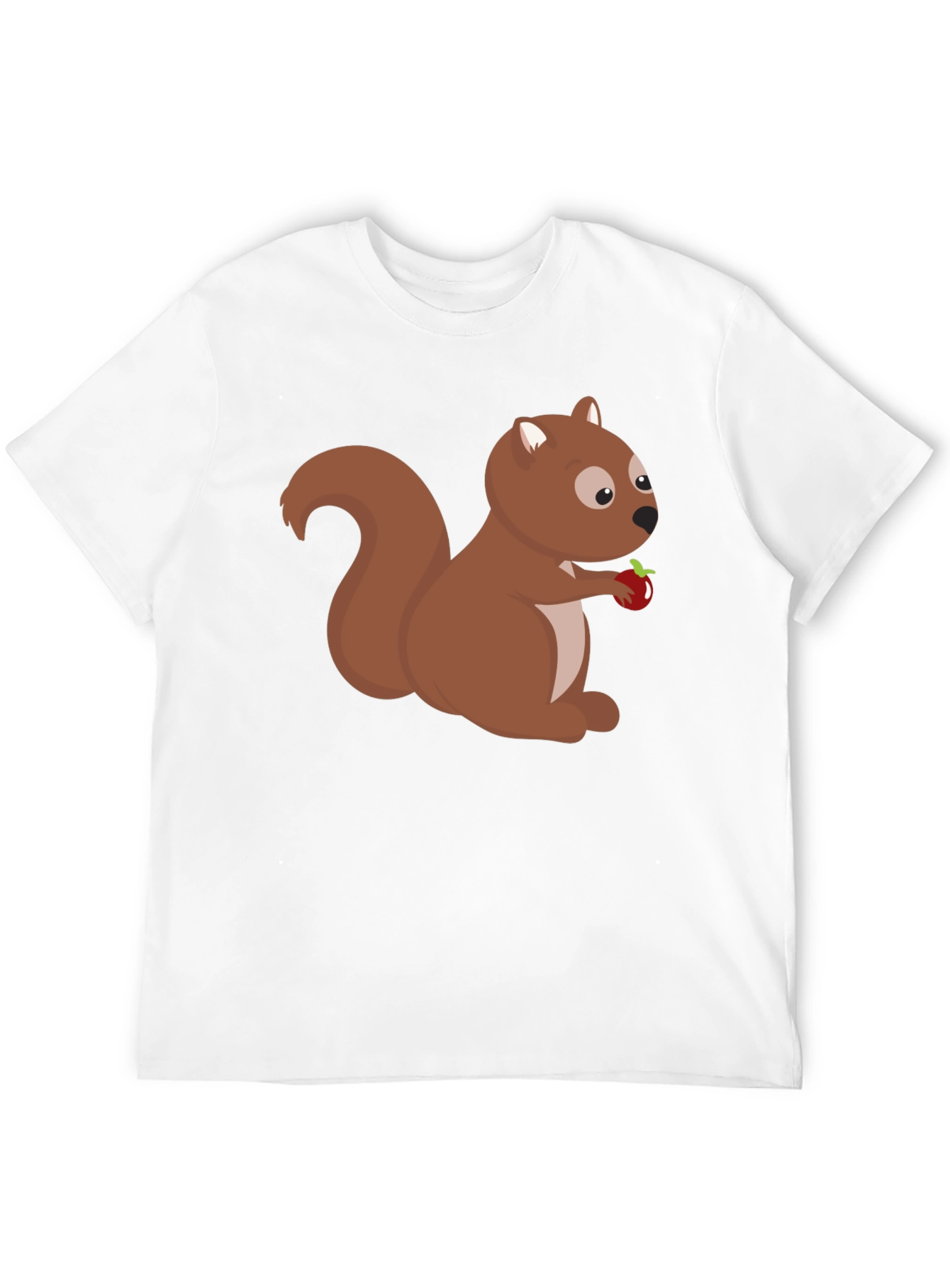 Black Squirrel Holding Apple Black T-Shirt view 12