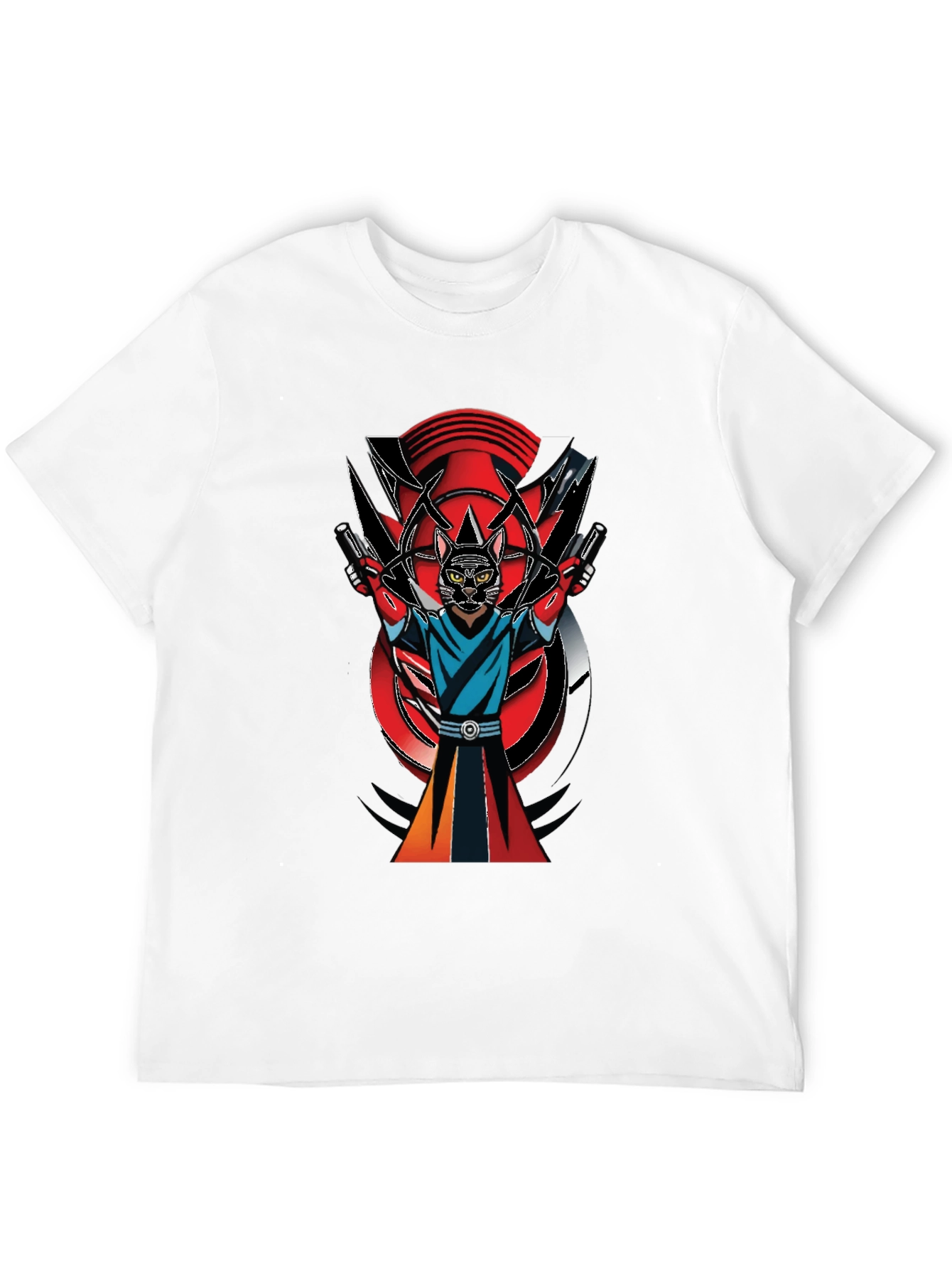 Black Black Cat Ninja Graphic T-Shirt view 12