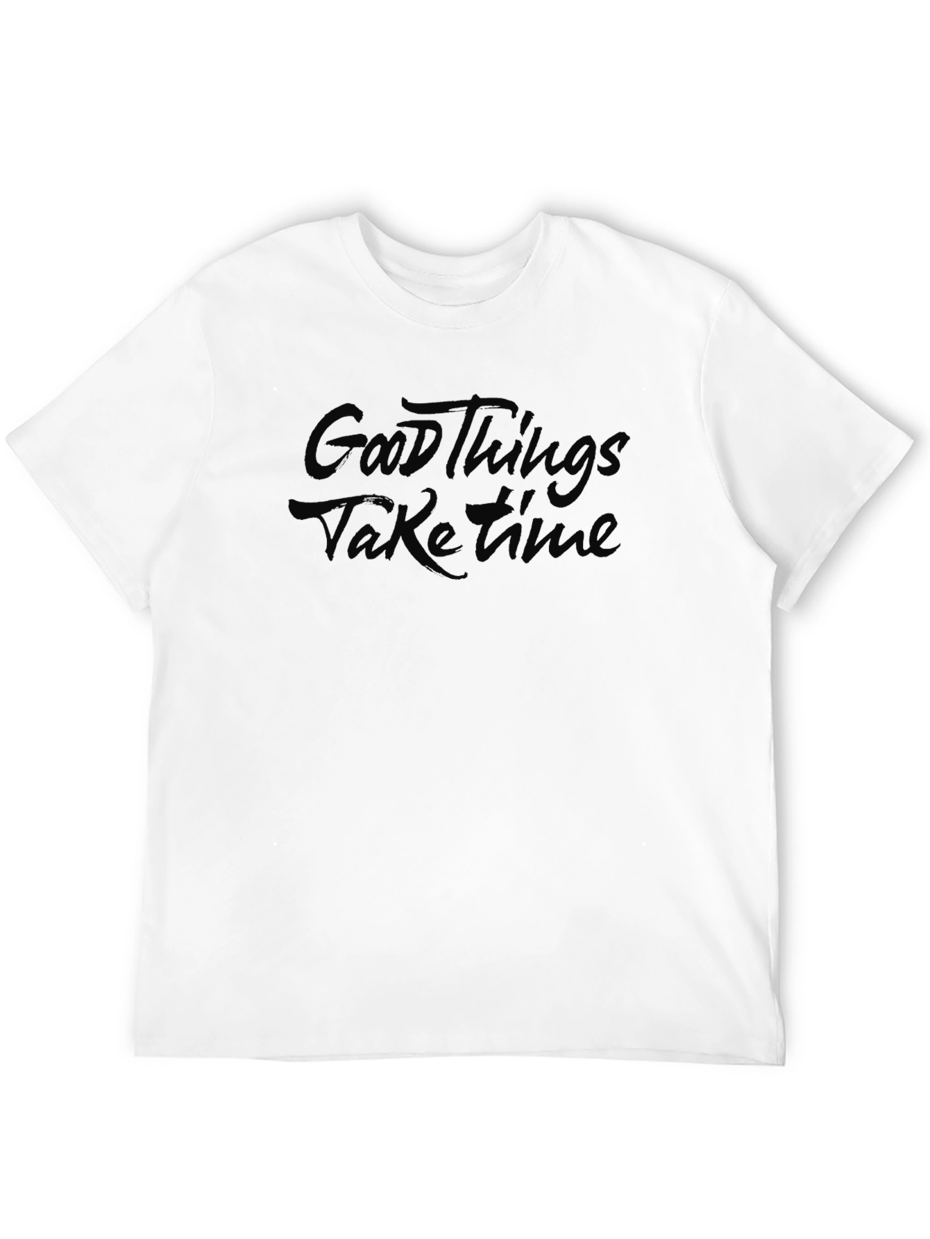 Black Good Things Take Time Black Graphic Tee view 12