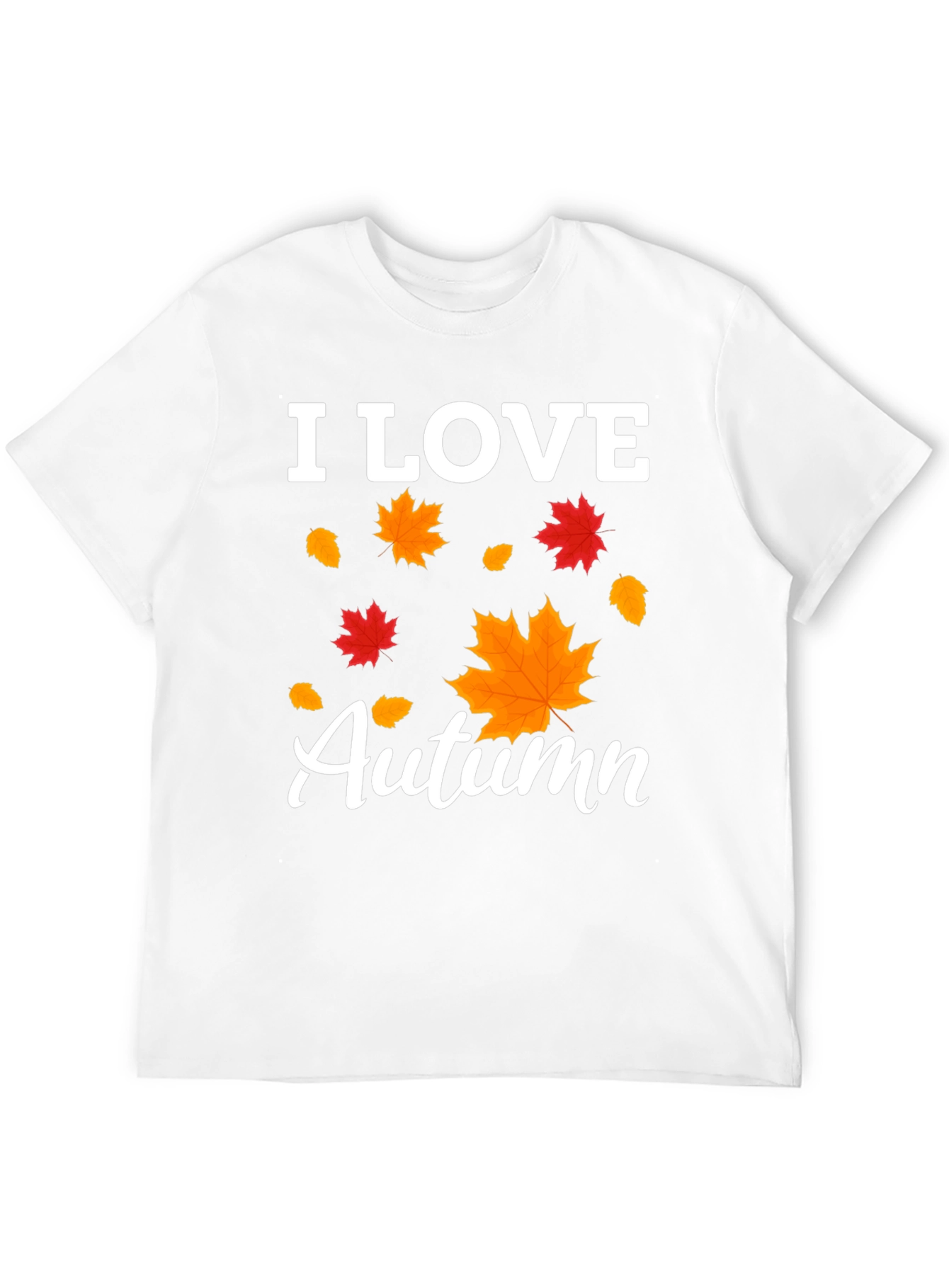 Black I Love Autumn Leaves Graphic T-Shirt view 12