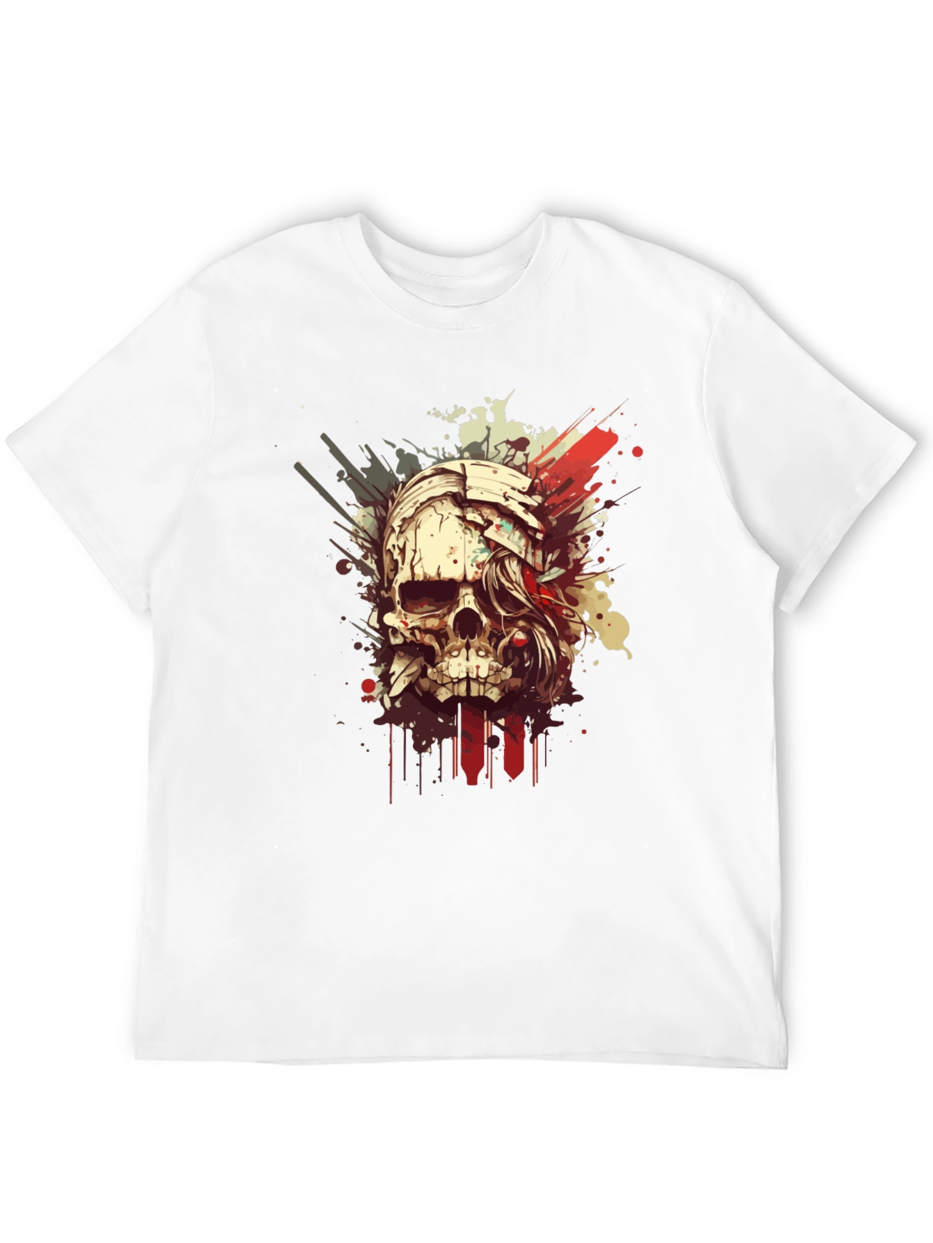 Black Skull Graphic Tee - Men's Black T-Shirt view 12