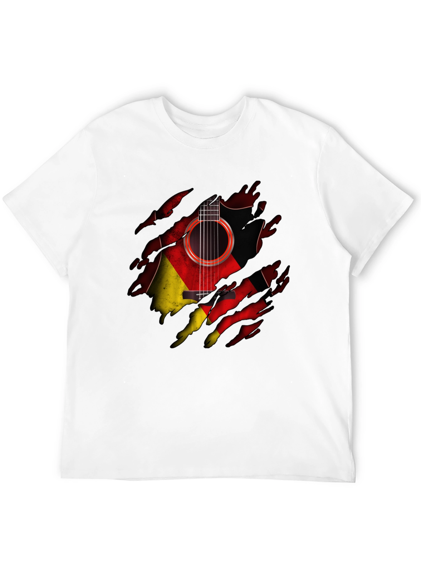 Guitar Germany Flag Ripped T-Shirt - 12