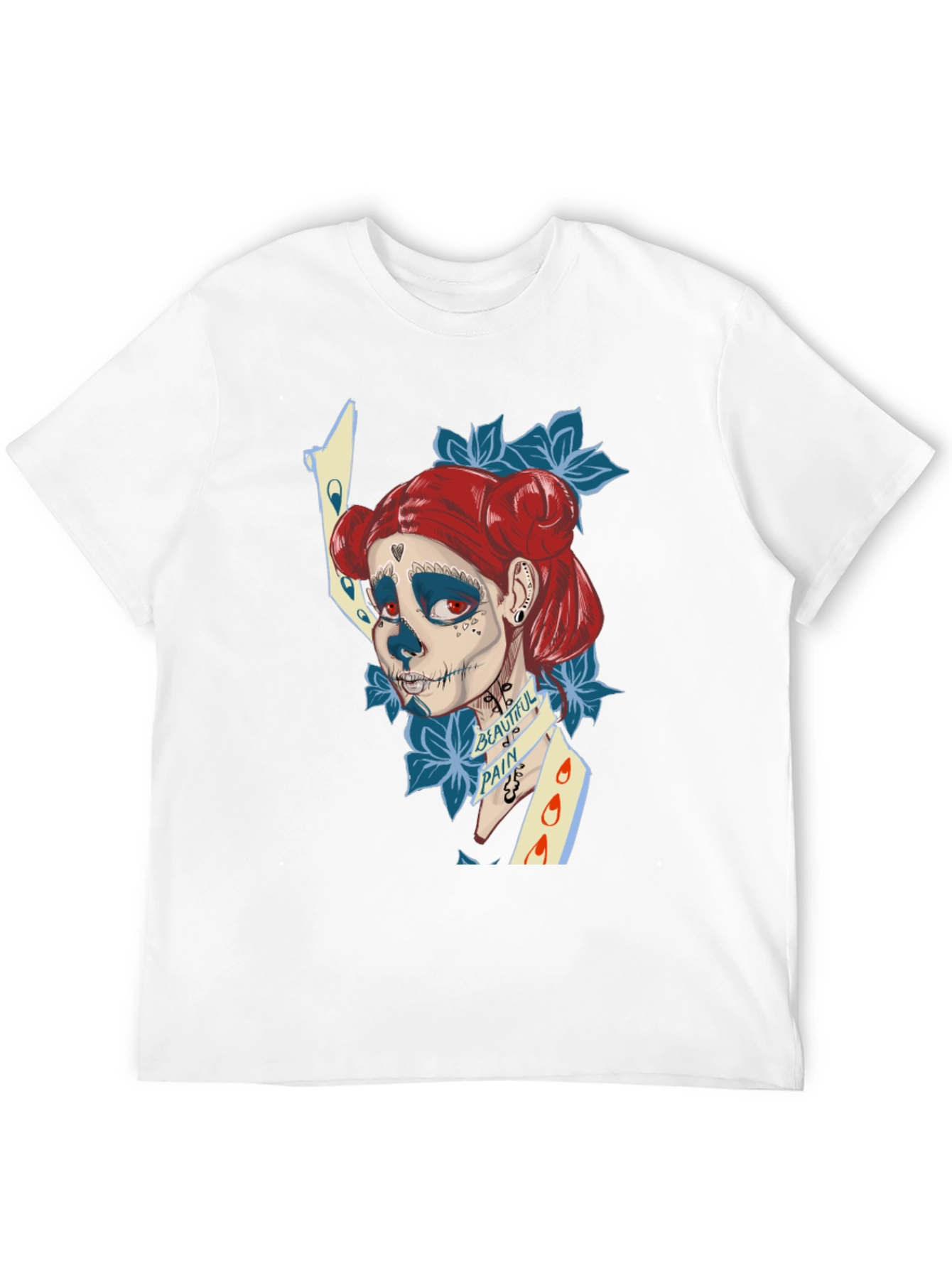 Black Sugar Skull Art T-Shirt view 12