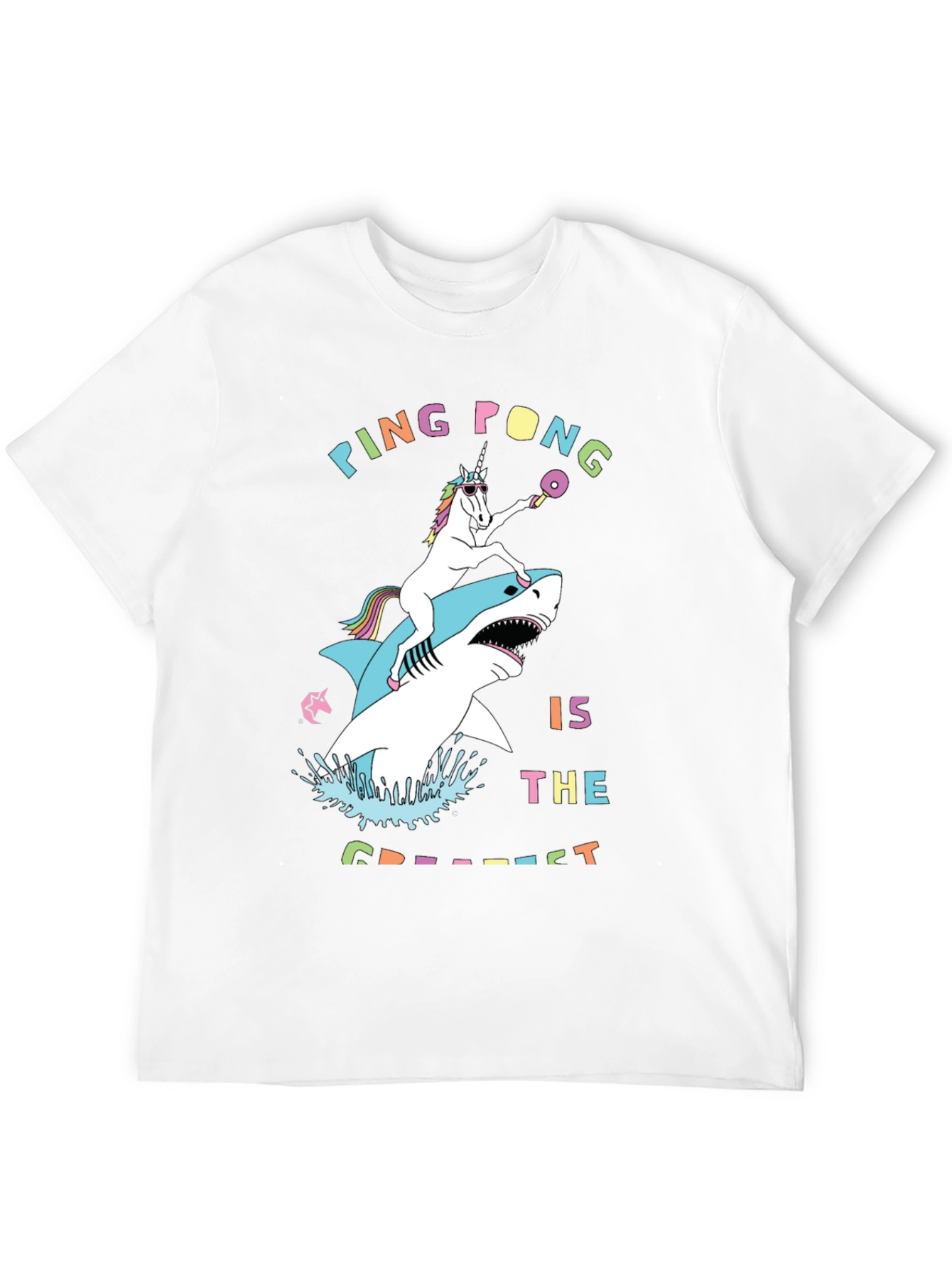 Black Ping Pong Unicorn & Shark Tee view 12