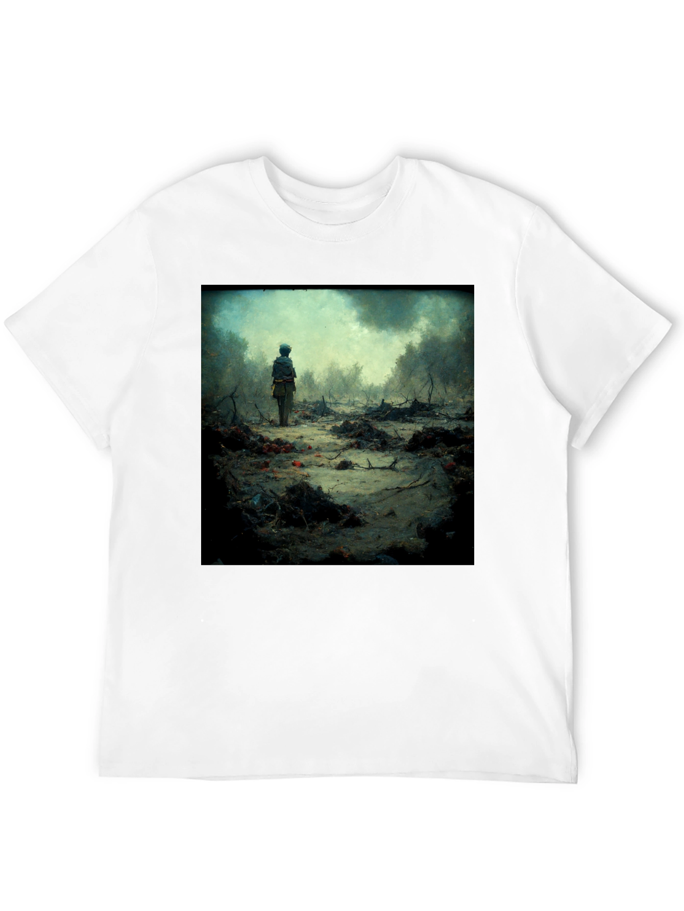 Black Artistic Scene Printed T-Shirt view 12