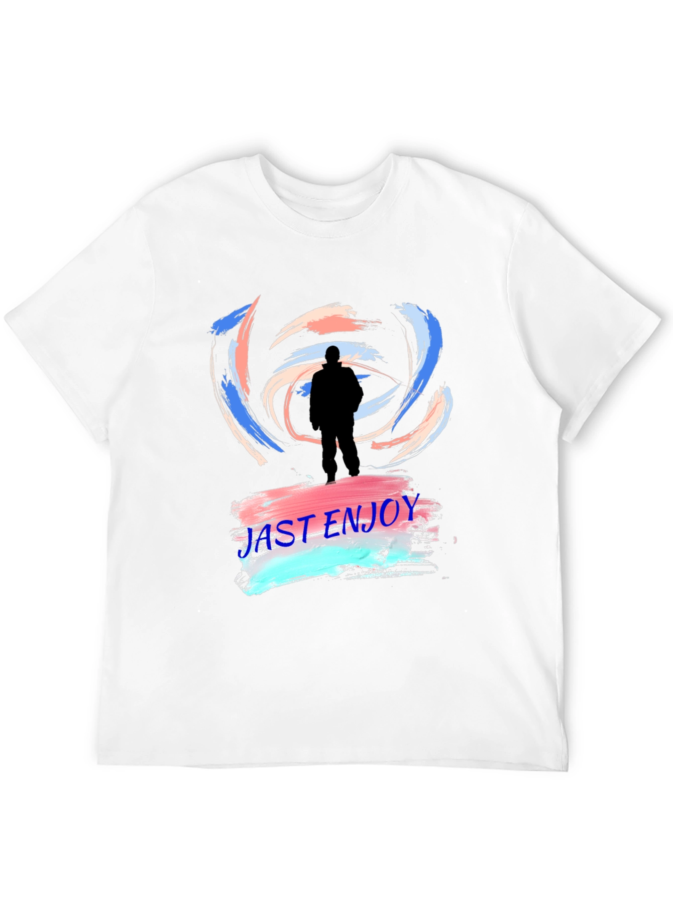 Black Just Enjoy Black Graphic Tee - Trendy Casual Wear view 12