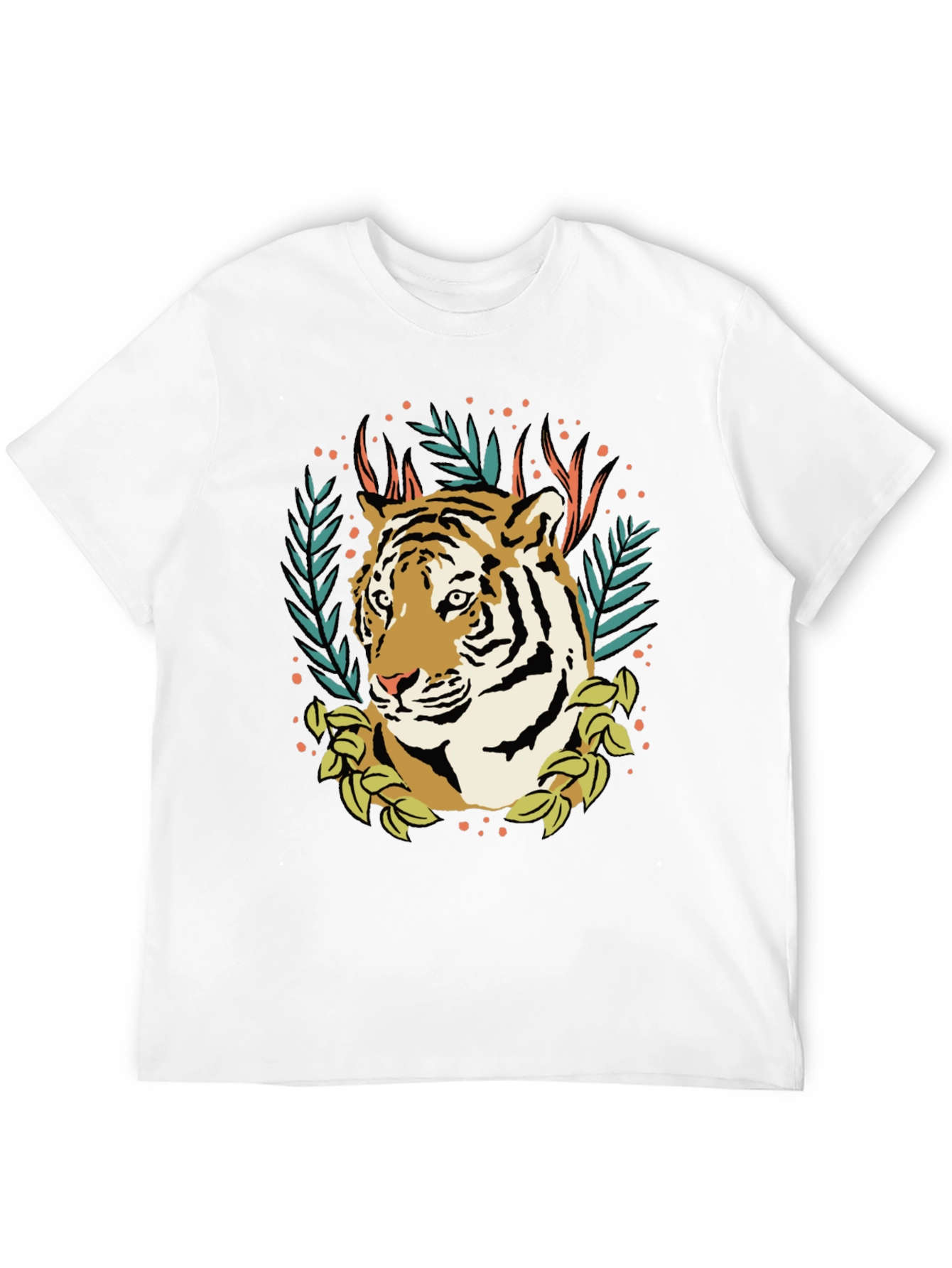 Black Tiger Graphic Tee - Black Crew Neck T-Shirt view 12