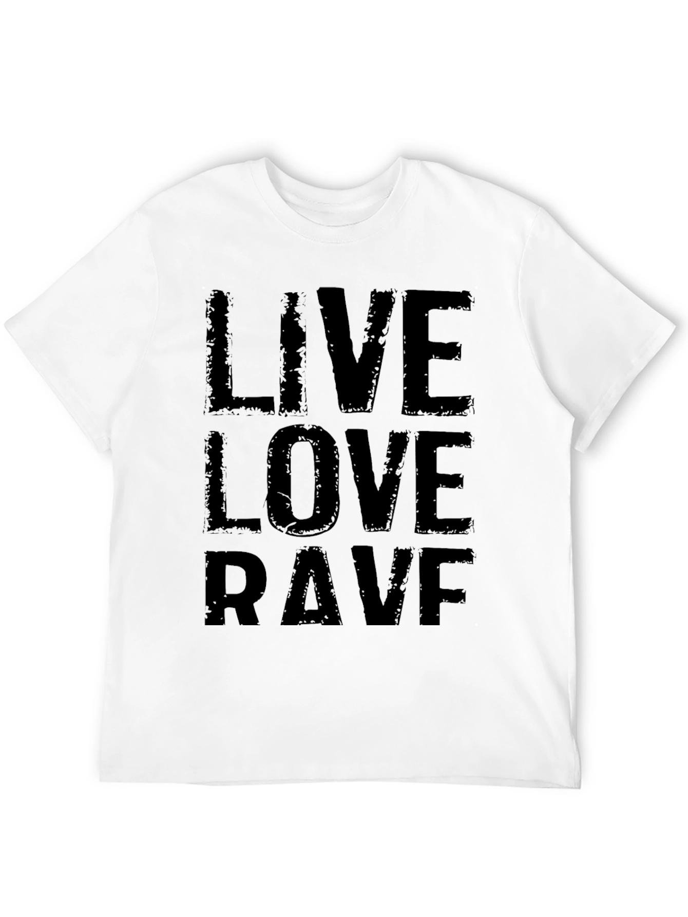 Black Live Love Rave Black Graphic T-Shirt view 12