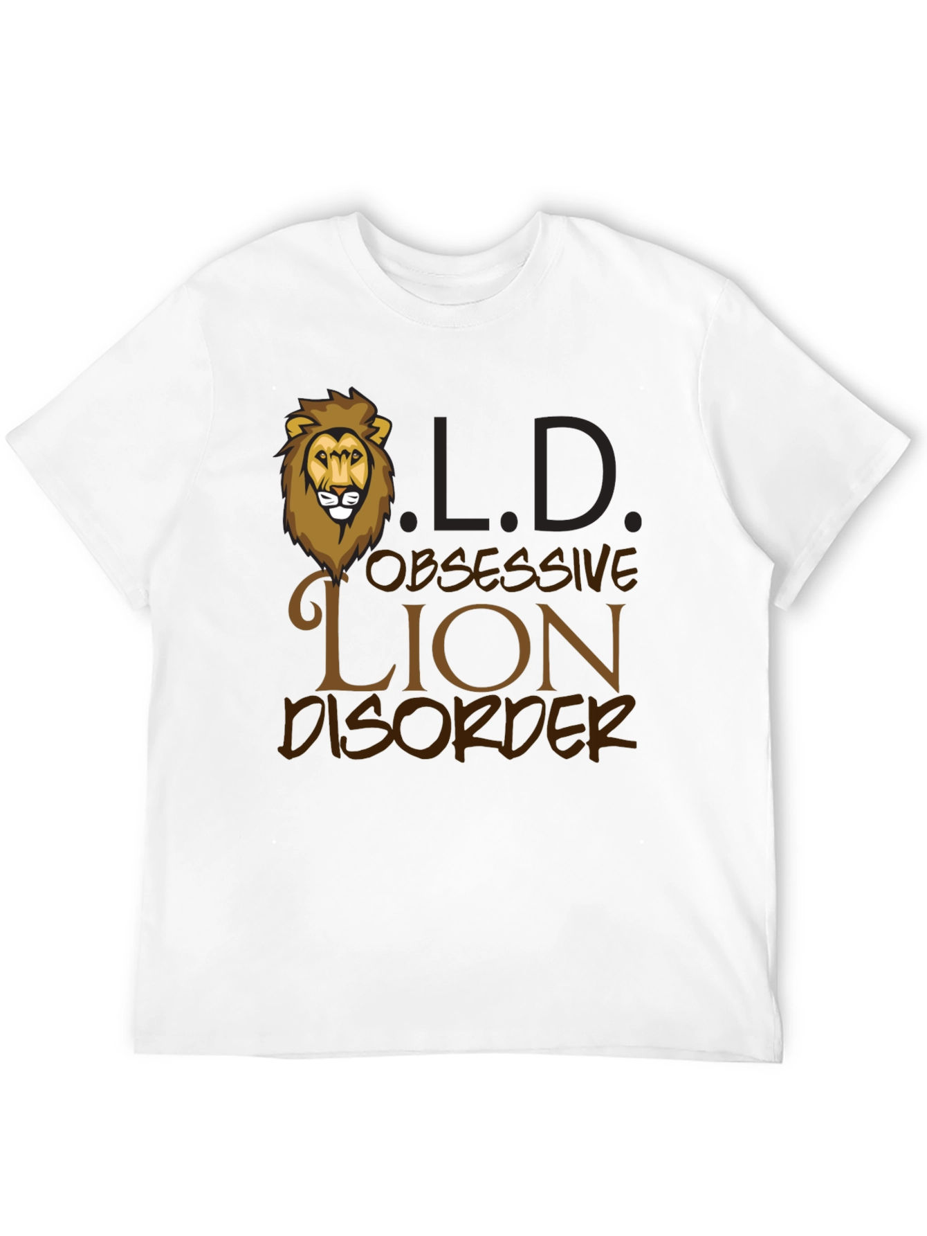 Black Obsessive Lion Disorder Graphic T-Shirt view 12