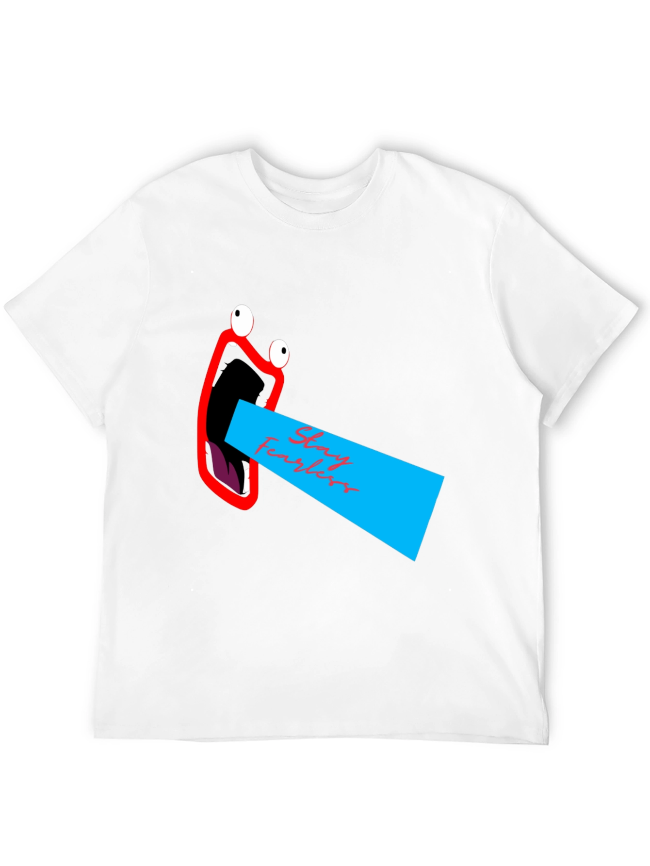 Black Stay Fearless Graphic Tee - Unique Mouth Design view 12