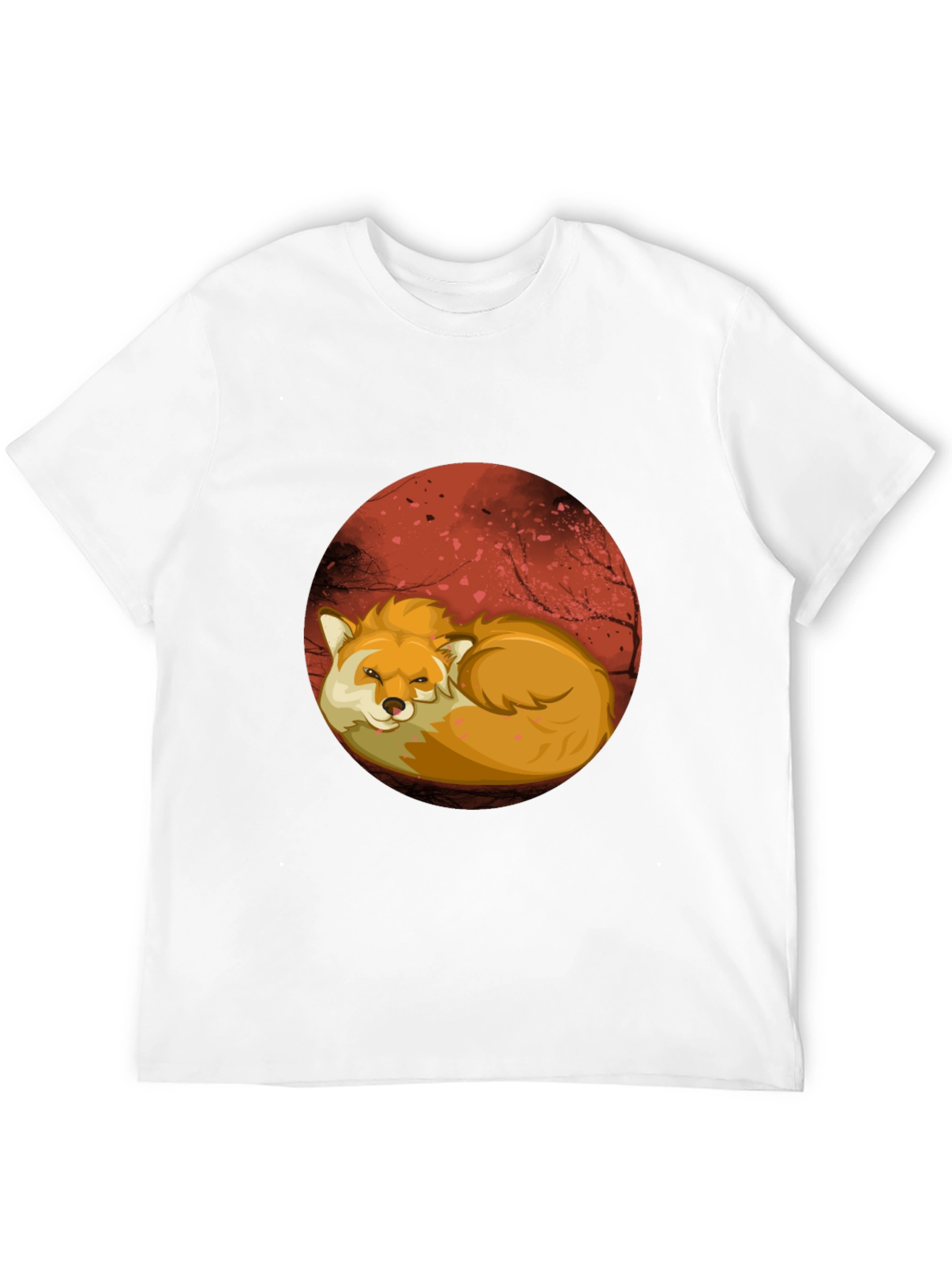 Black Fox Graphic T-Shirt - Red Moon Design, Soft Cotton view 12