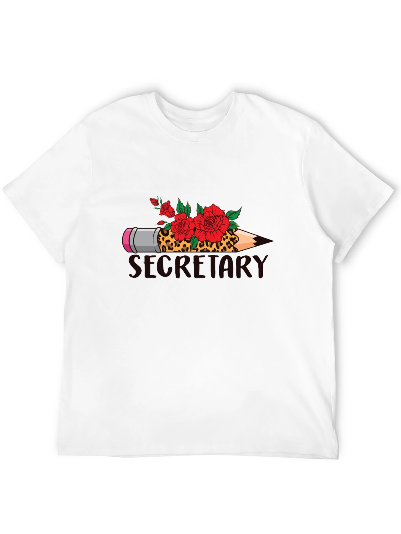 Black Secretary Pencil and Rose T-Shirt view 12