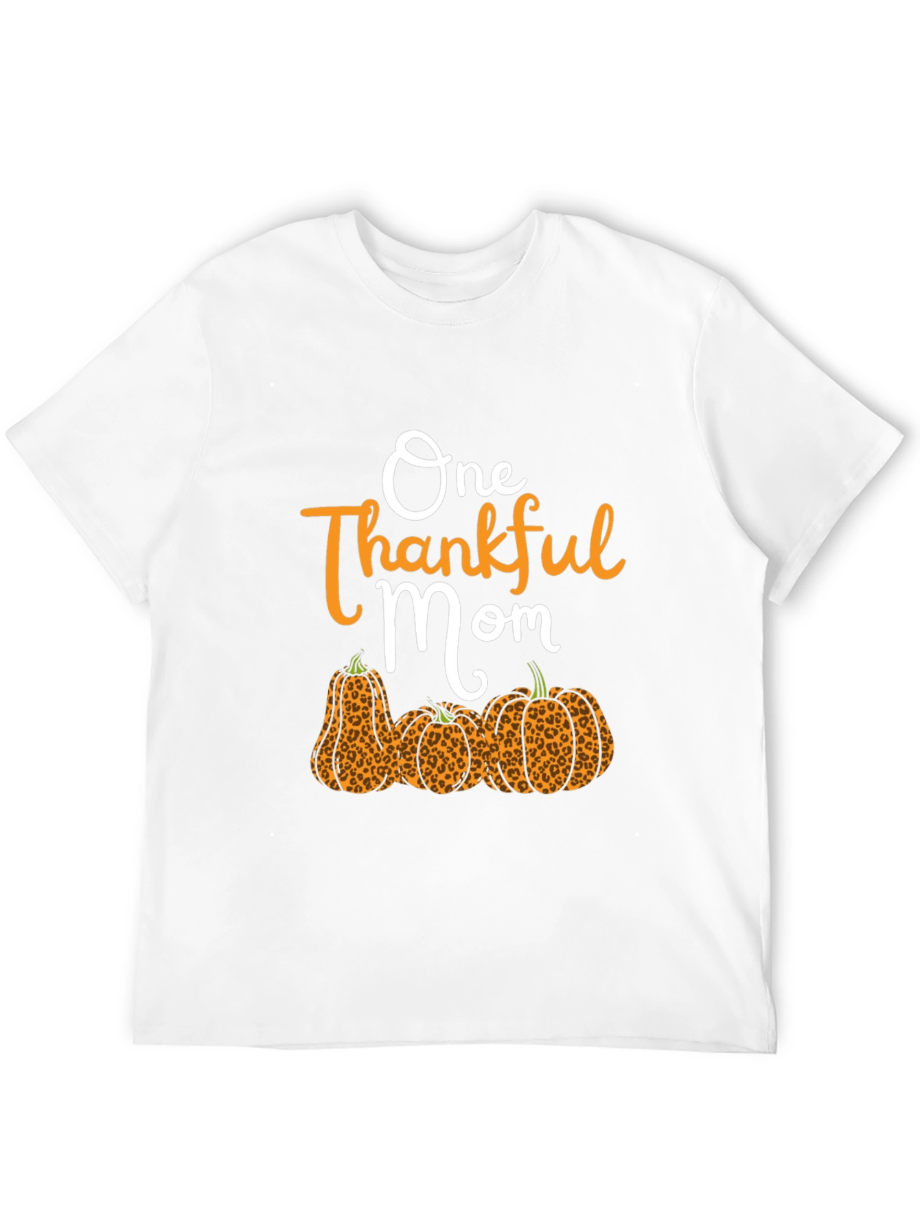 Black One Thankful Mom Leopard Pumpkin T-Shirt view 12