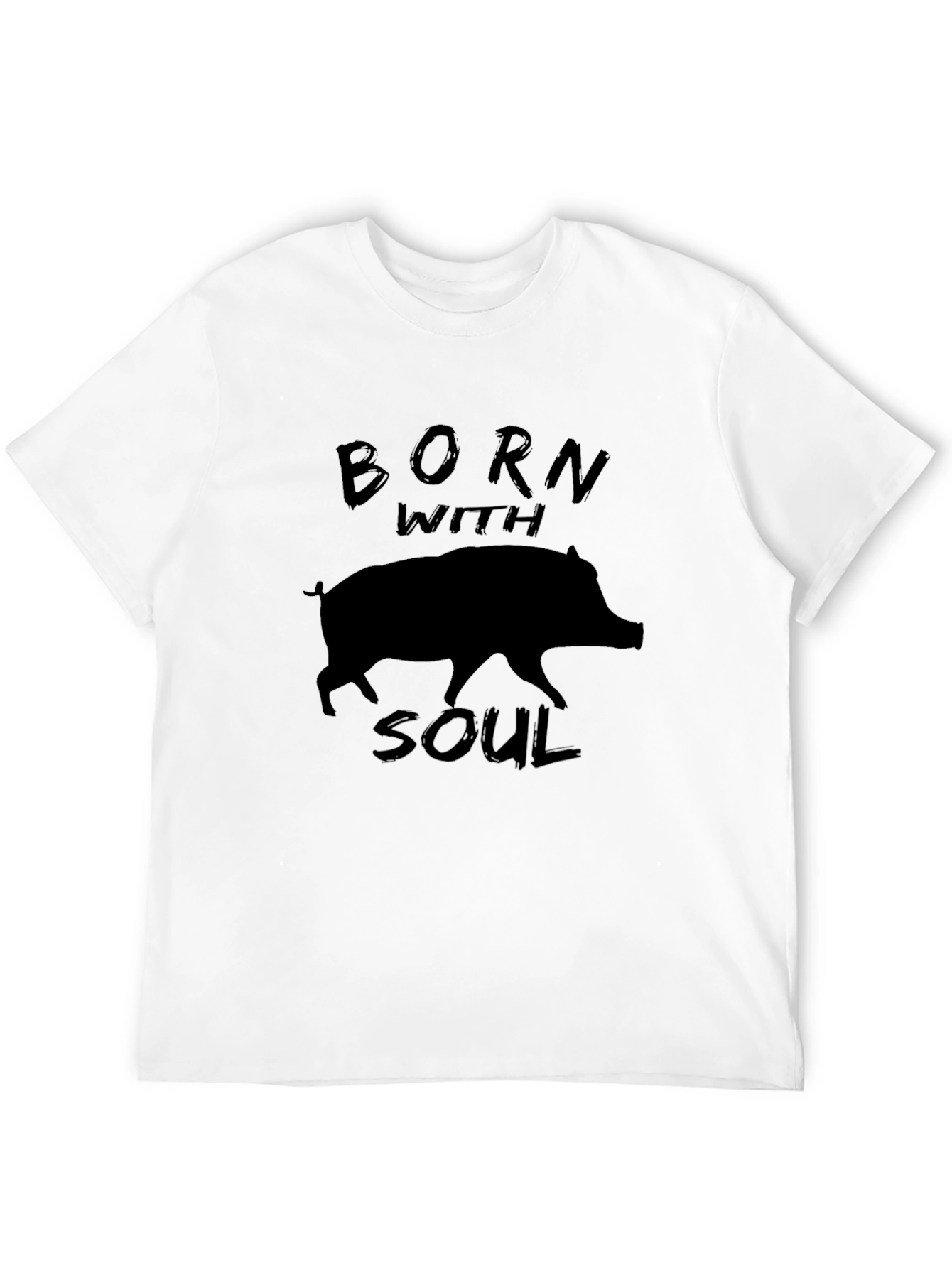 Black Born With Soul Hog Graphic Tee - Black view 12