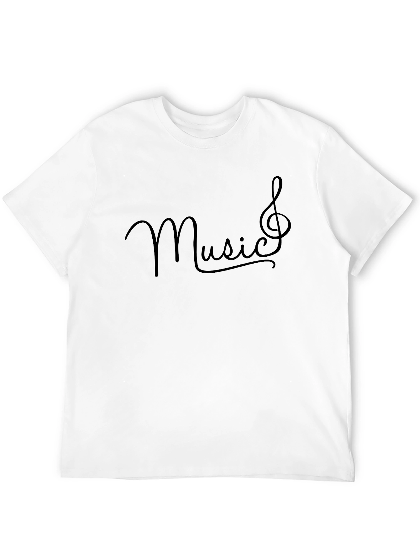 Black Music Treble Clef Black Graphic T-Shirt view 12