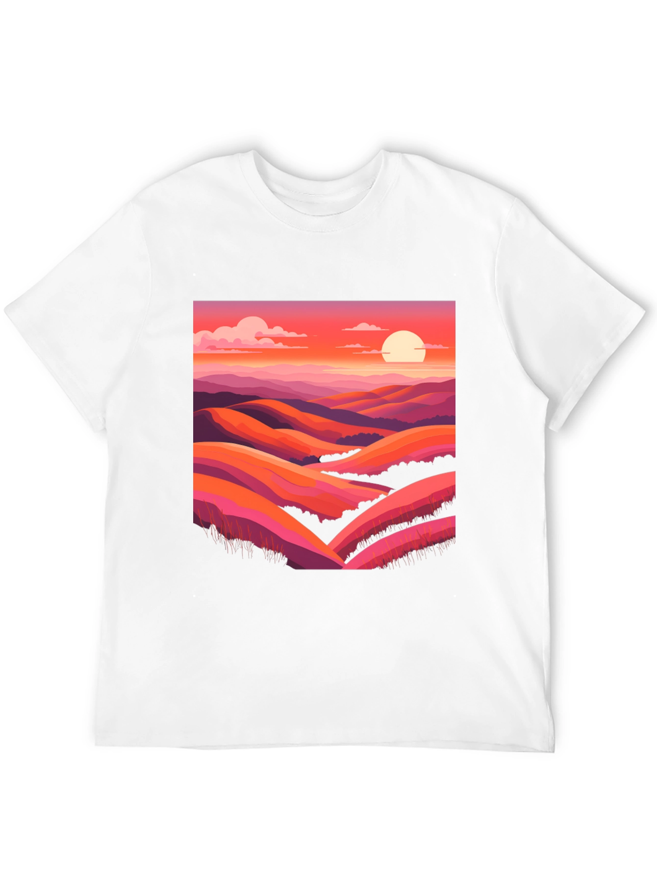 Black Sunset Hills Graphic Tee - Retro Landscape Shirt view 12