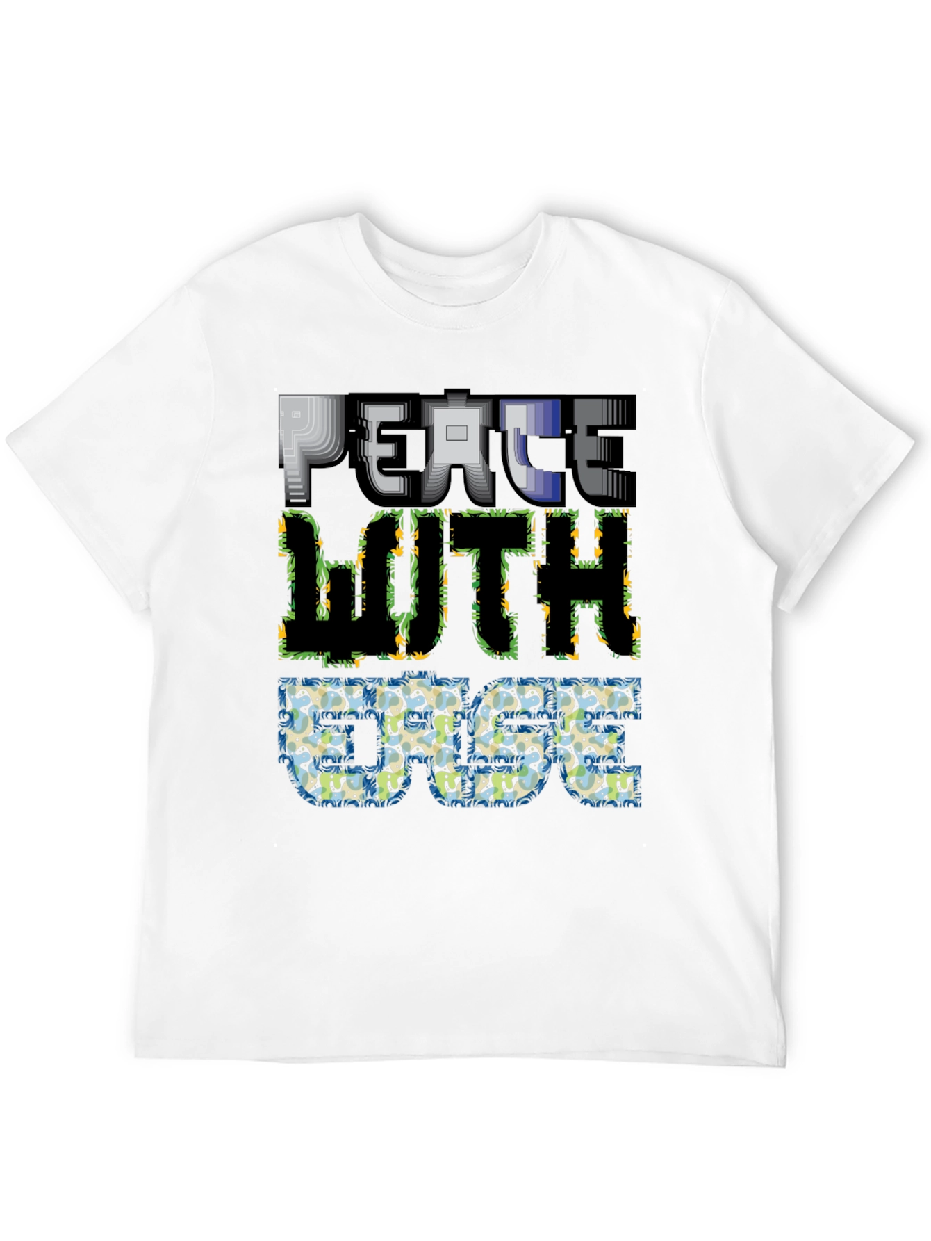 Black Peace With Ease Graphic Print Black T-Shirt view 12
