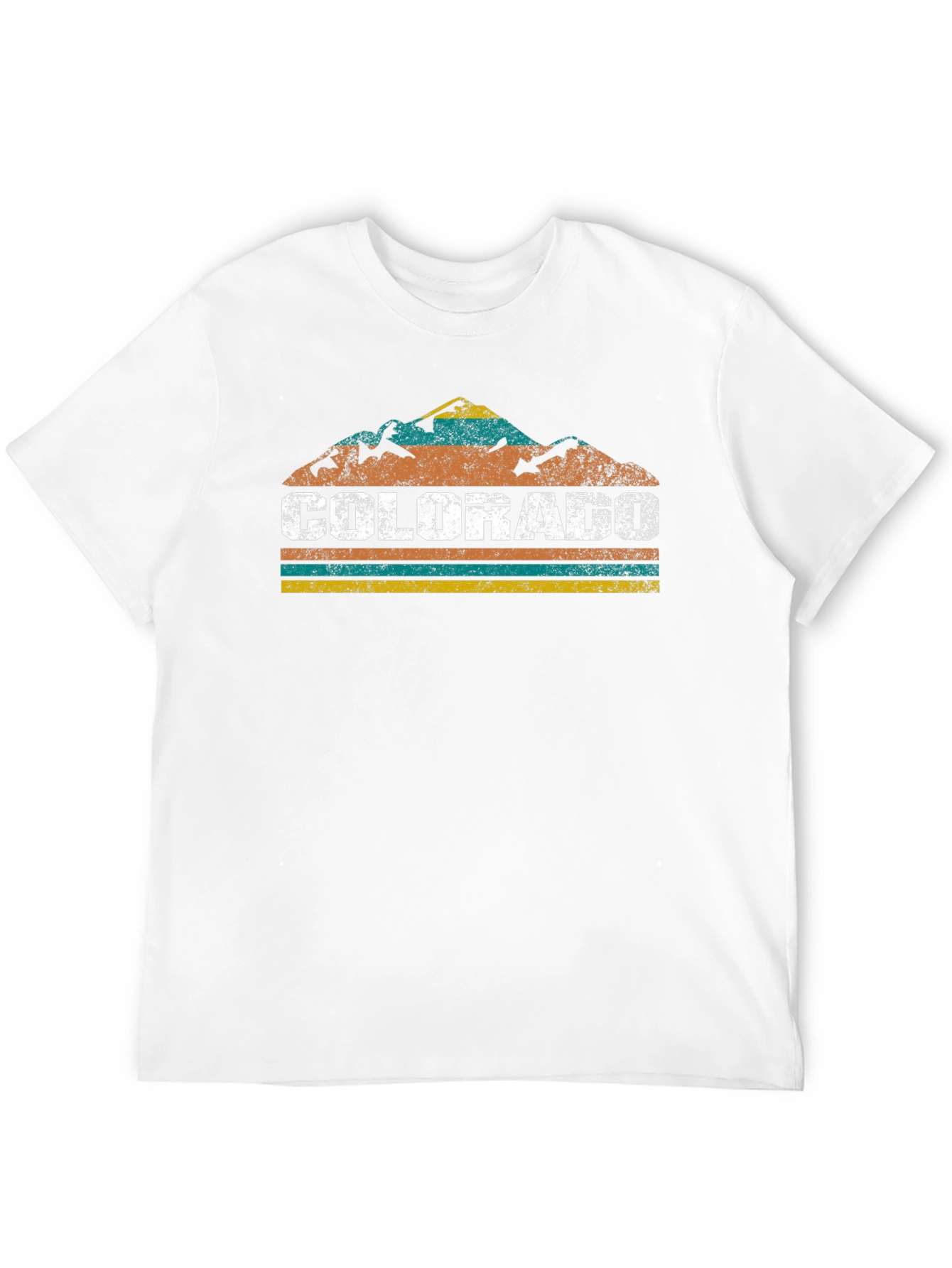 Black Colorado Mountain Retro Graphic T-Shirt view 12