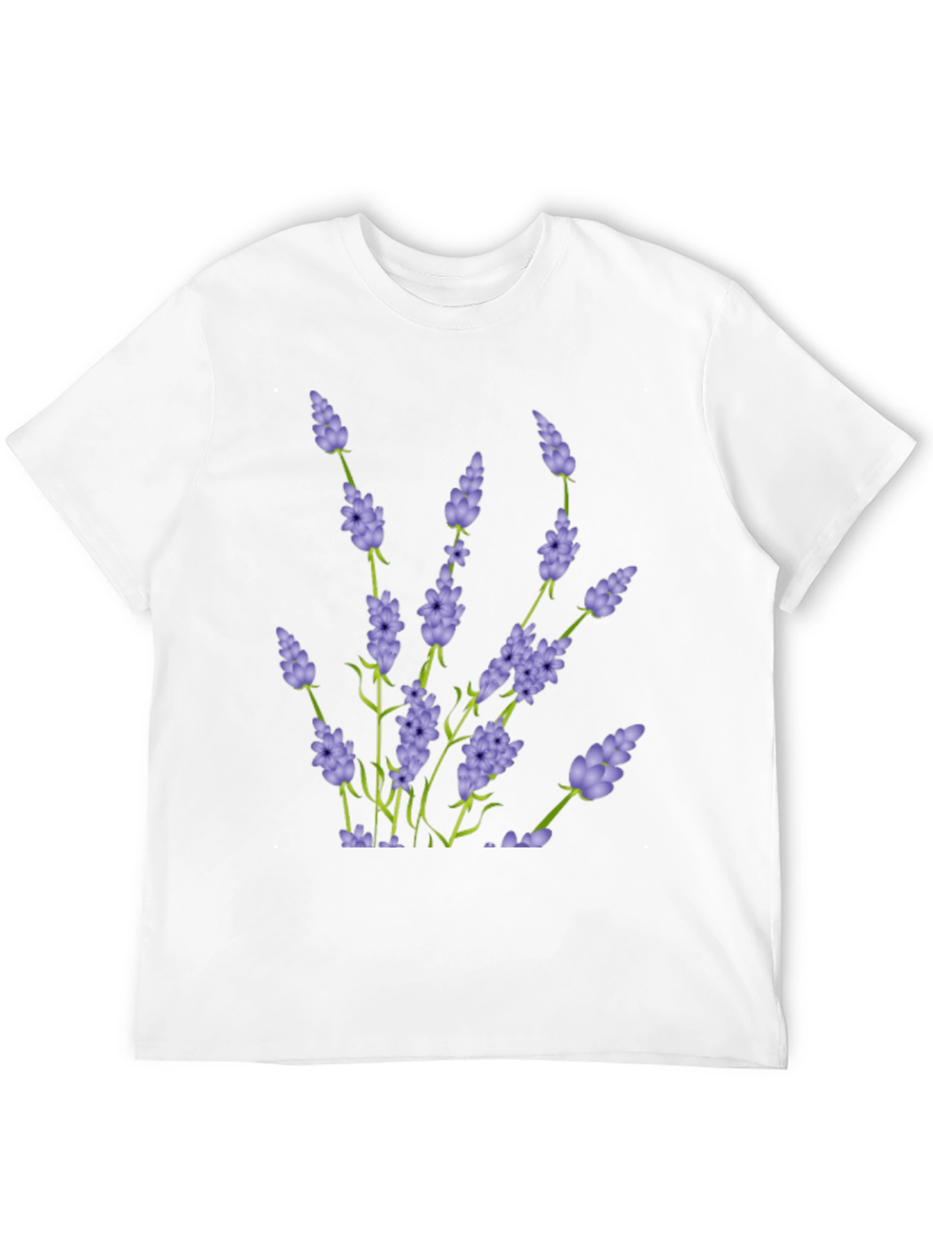 Black Lavender Print Black T-Shirt view 12