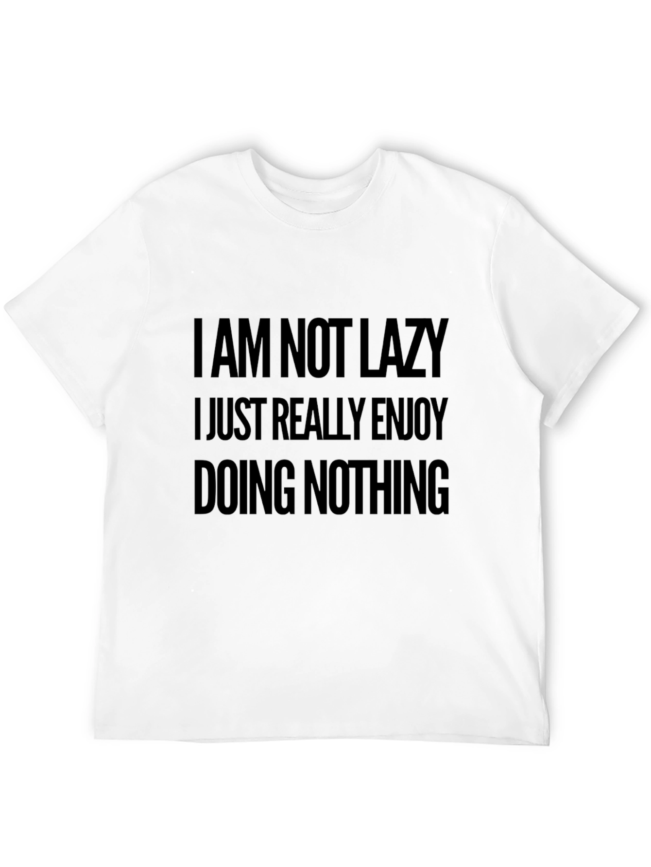 Black Funny Slogan Tee - I Am Not Lazy T-Shirt view 12