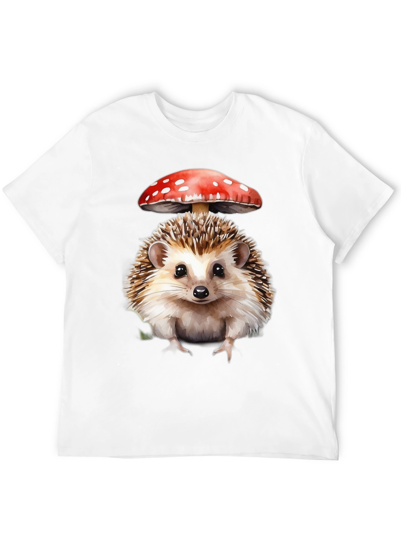 Black Hedgehog Mushroom Graphic Tee - Nature Lover's Shirt view 12