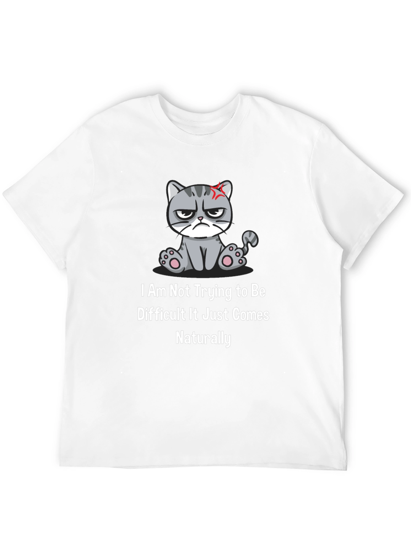 Black Grumpy Cat T-Shirt: I Am Not Trying to Be Difficult view 12