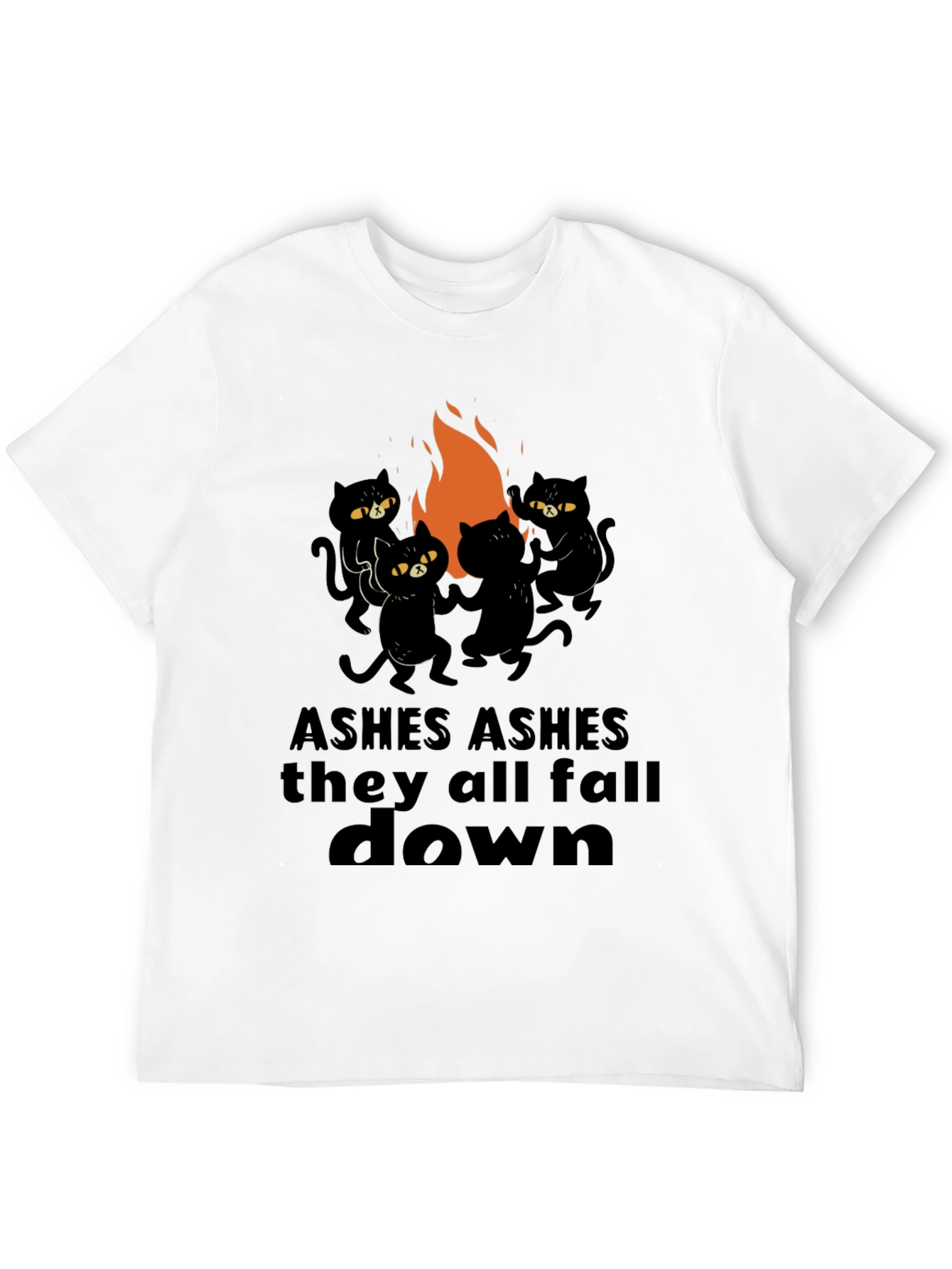 Black Ashes Fall Down Cats Around Fire T-Shirt view 12