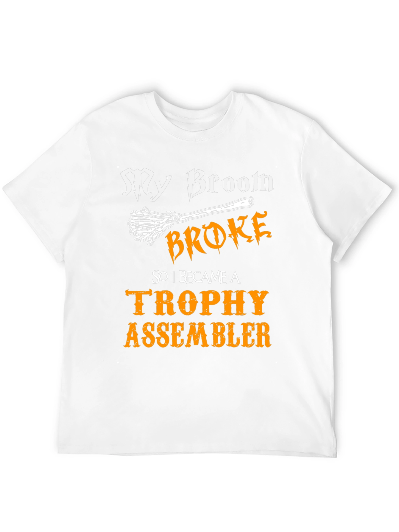 Black My Broom Broke Trophy Assembler Graphic Tee view 12