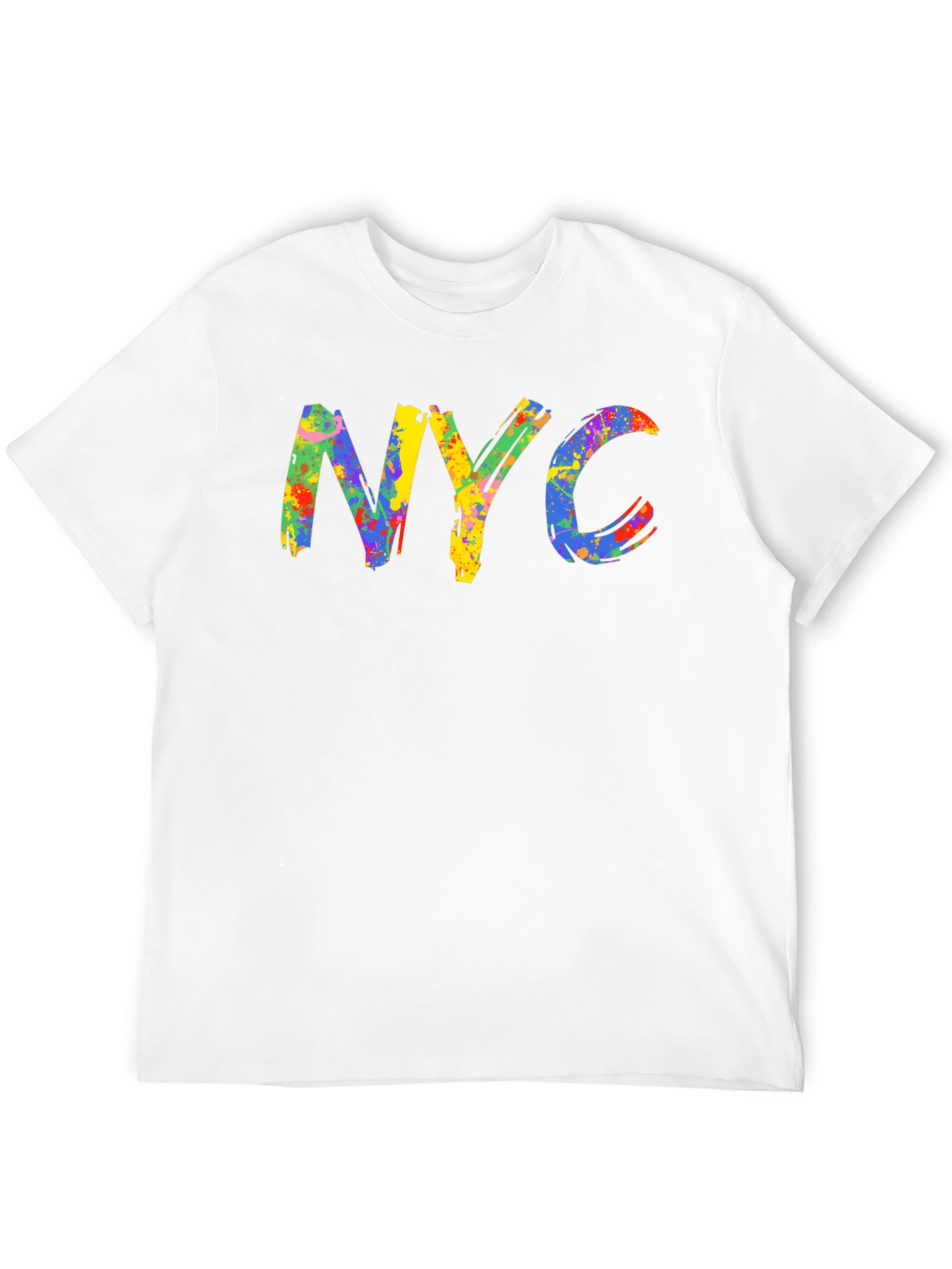 Black NYC Colorful Paint Splatter Graphic Tee view 12