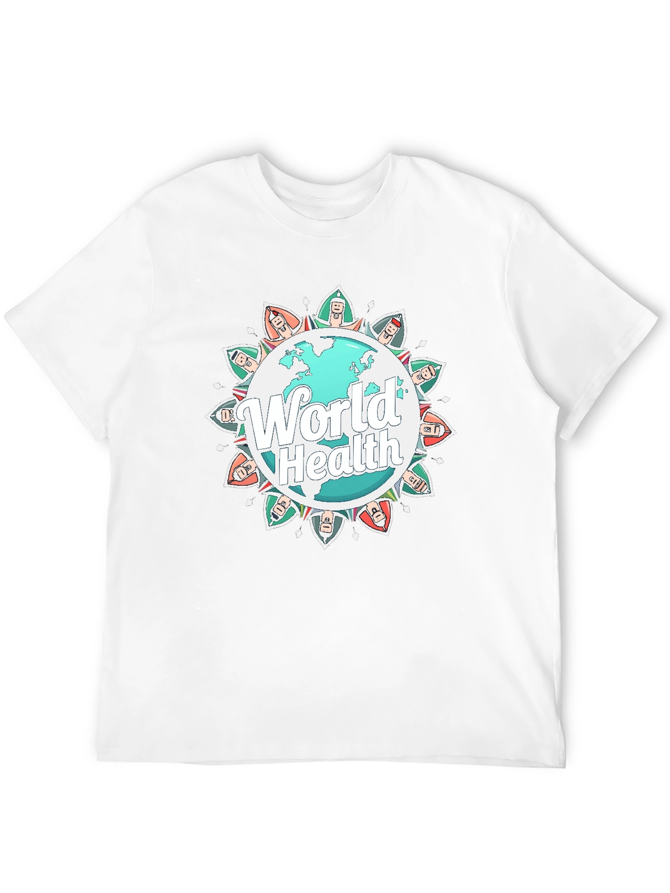 Black World Health Graphic Tee - Unisex Black T-Shirt view 12