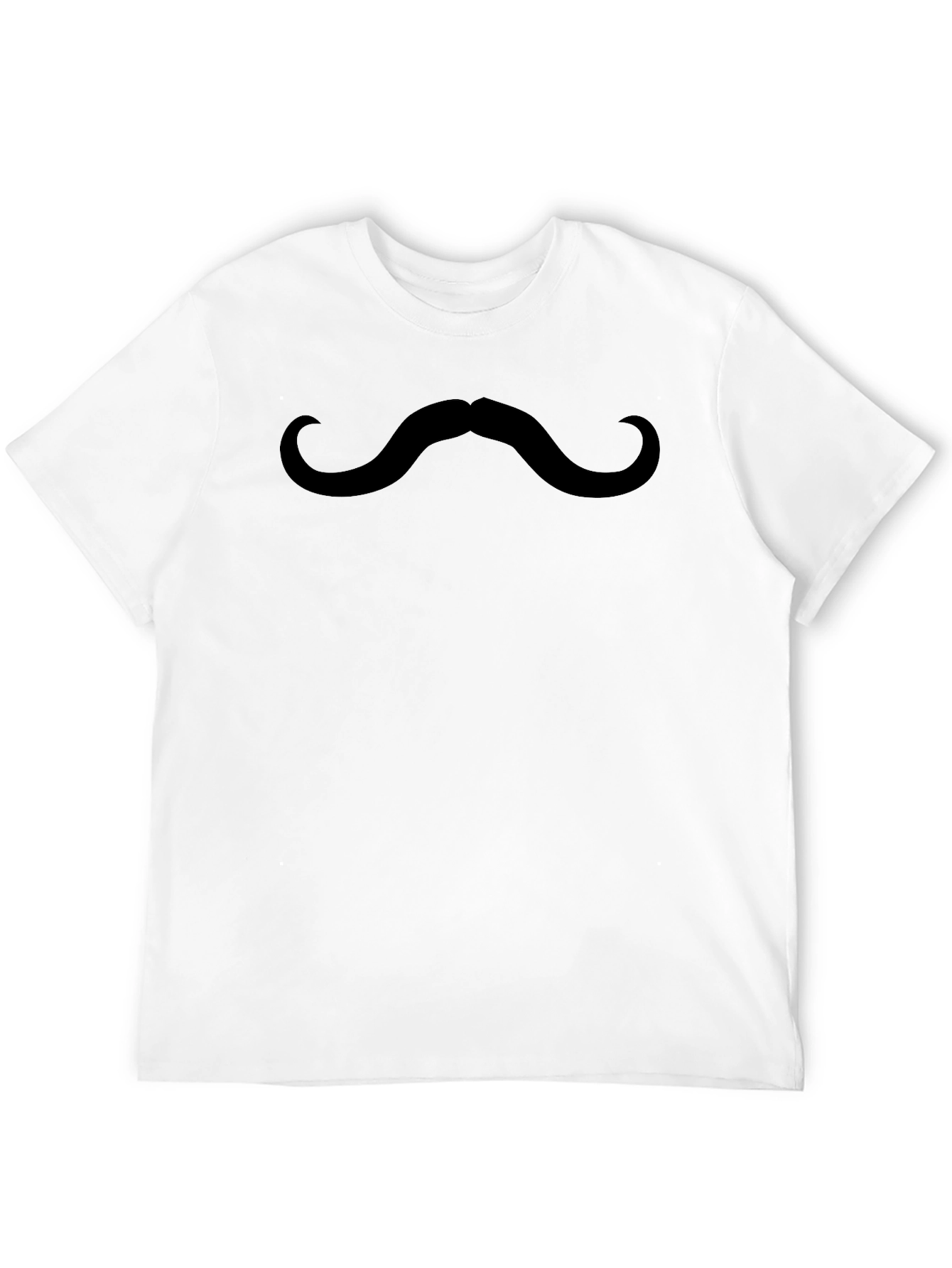 Black Funny Mustache Graphic Tee - Unisex Casual Shirt view 12