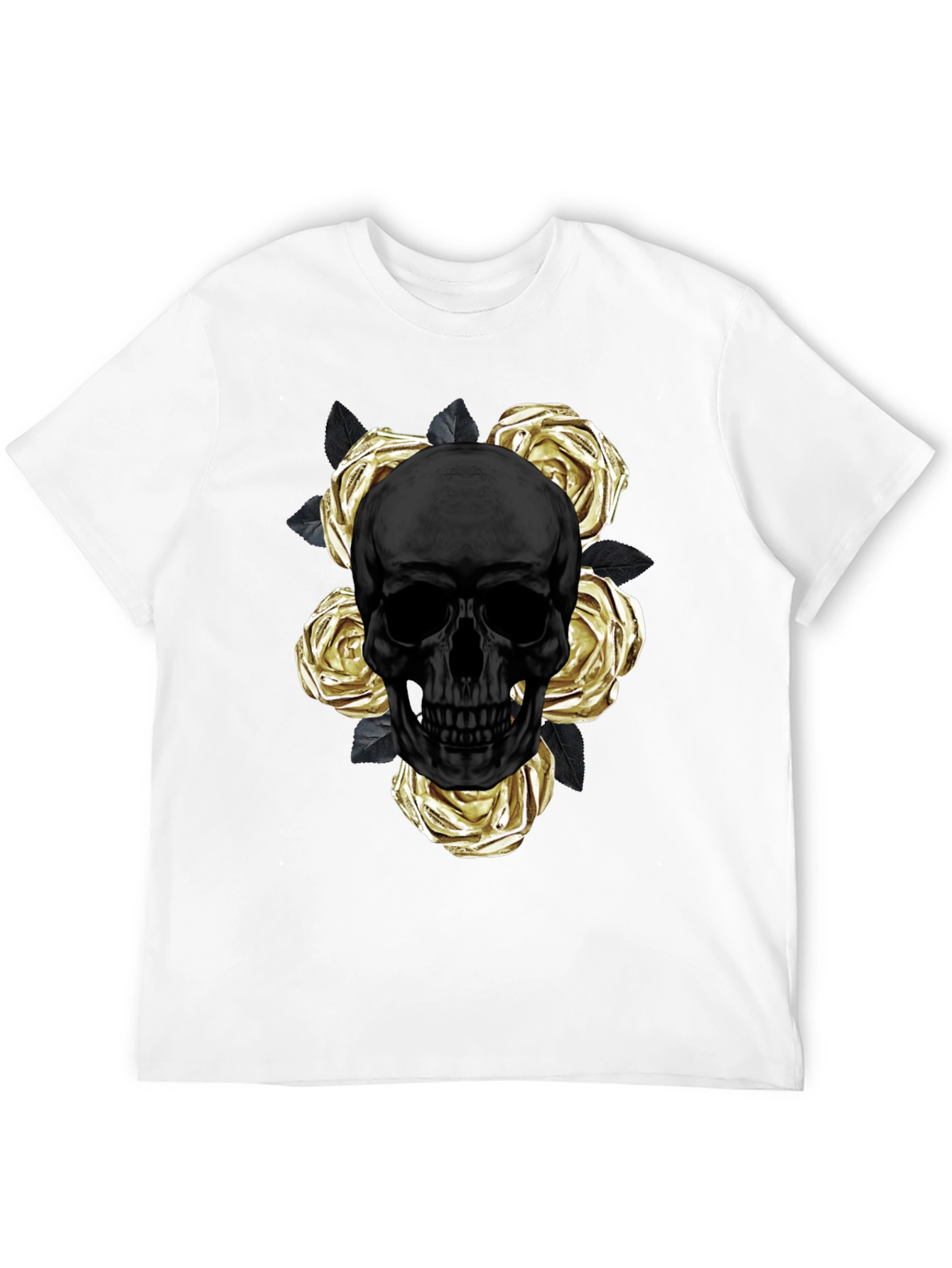 Black Skull & Roses Graphic Tee - Modern Style view 12