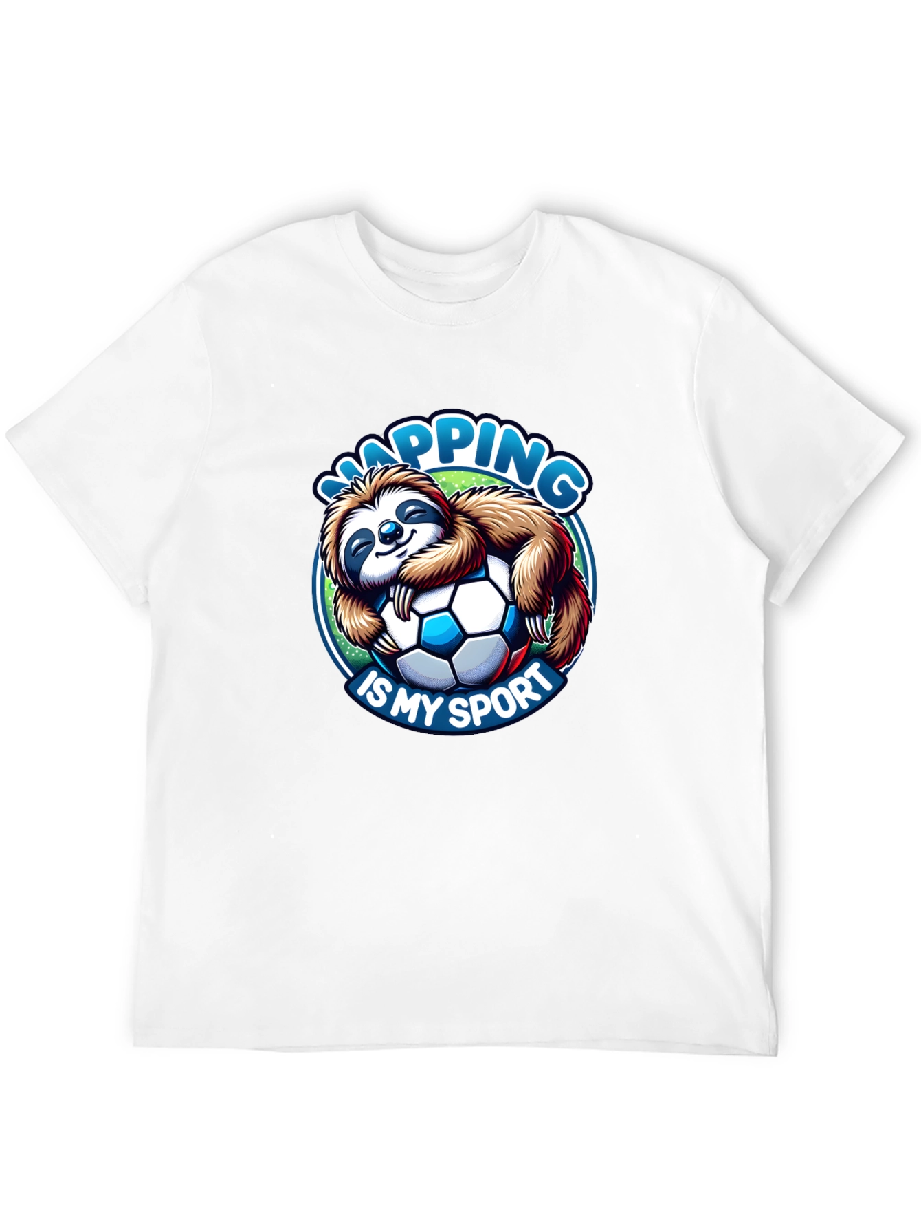 Black Napping is My Sport Sloth Soccer T-Shirt view 12