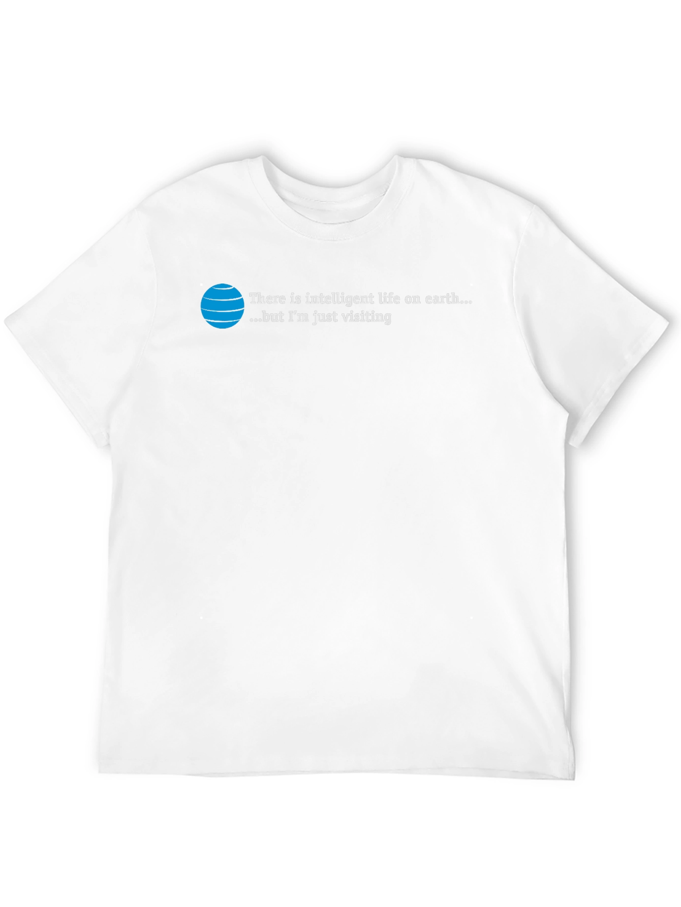 Black Intelligent Life T-Shirt: Just Visiting Alien Humor Tee view 12