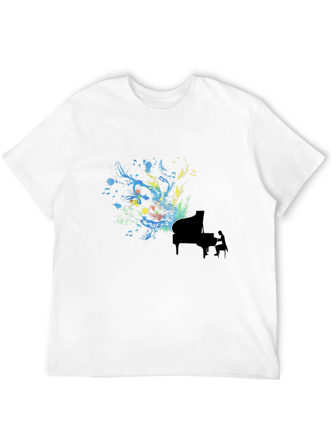 Black Abstract Piano Art Black T-Shirt view 12