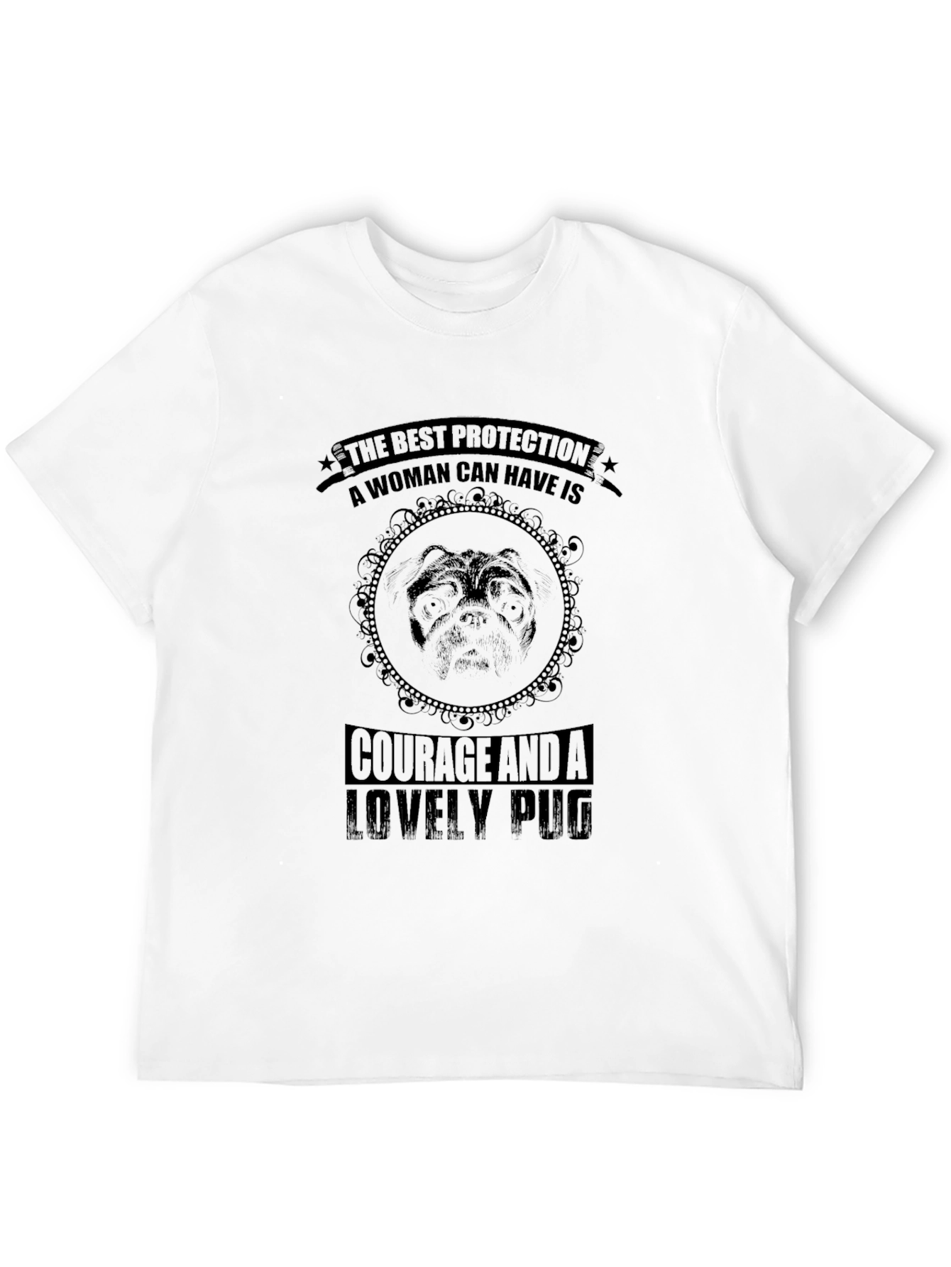 Black Courageous Pug T-Shirt - Best Protection view 12