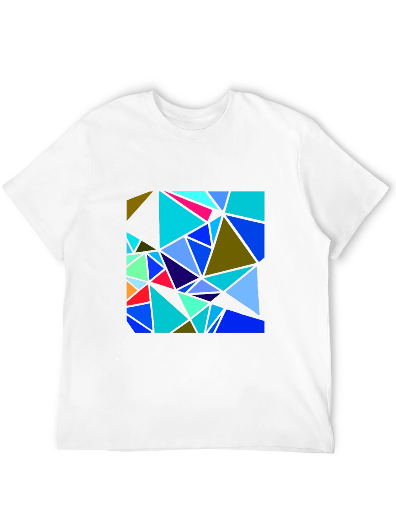 Black Abstract Geometric Triangle T-Shirt view 12