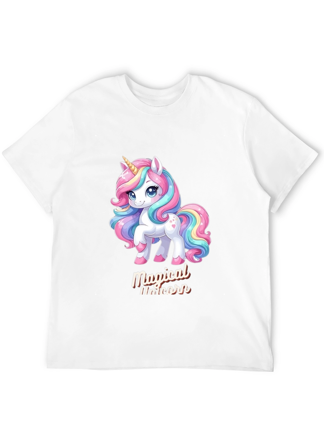 Black Magical Unicorn Graphic Tee - Black Cotton Comfort view 12