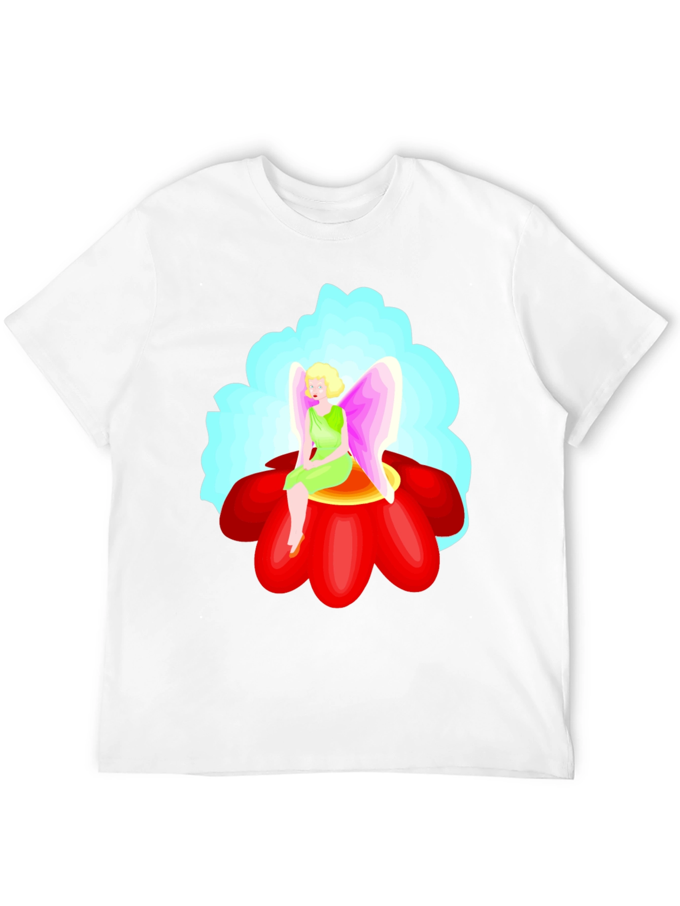 Black Fairy Flower T-Shirt - Unique Graphic Tee view 12