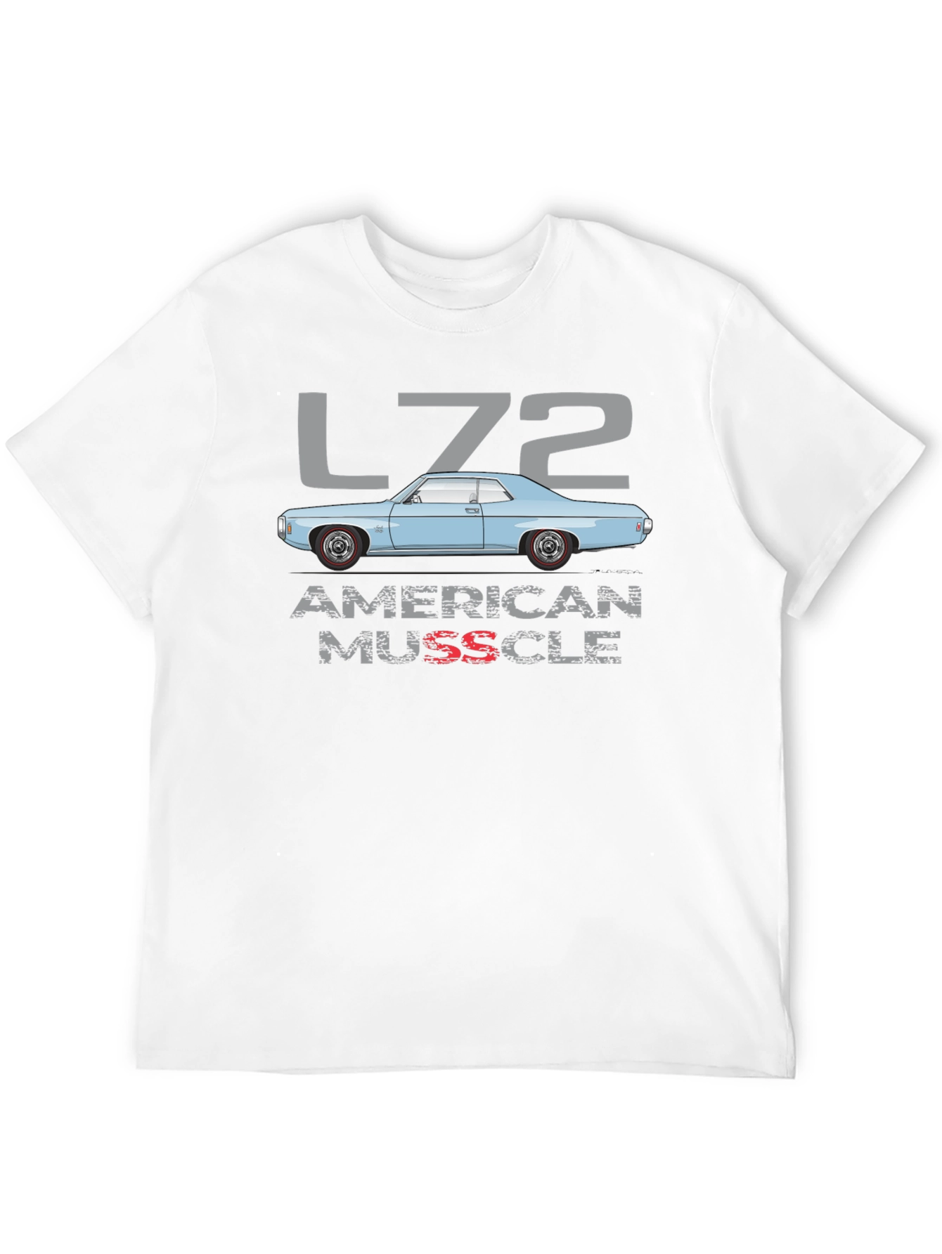 Black L72 American Muscle Car Graphic T-Shirt view 12