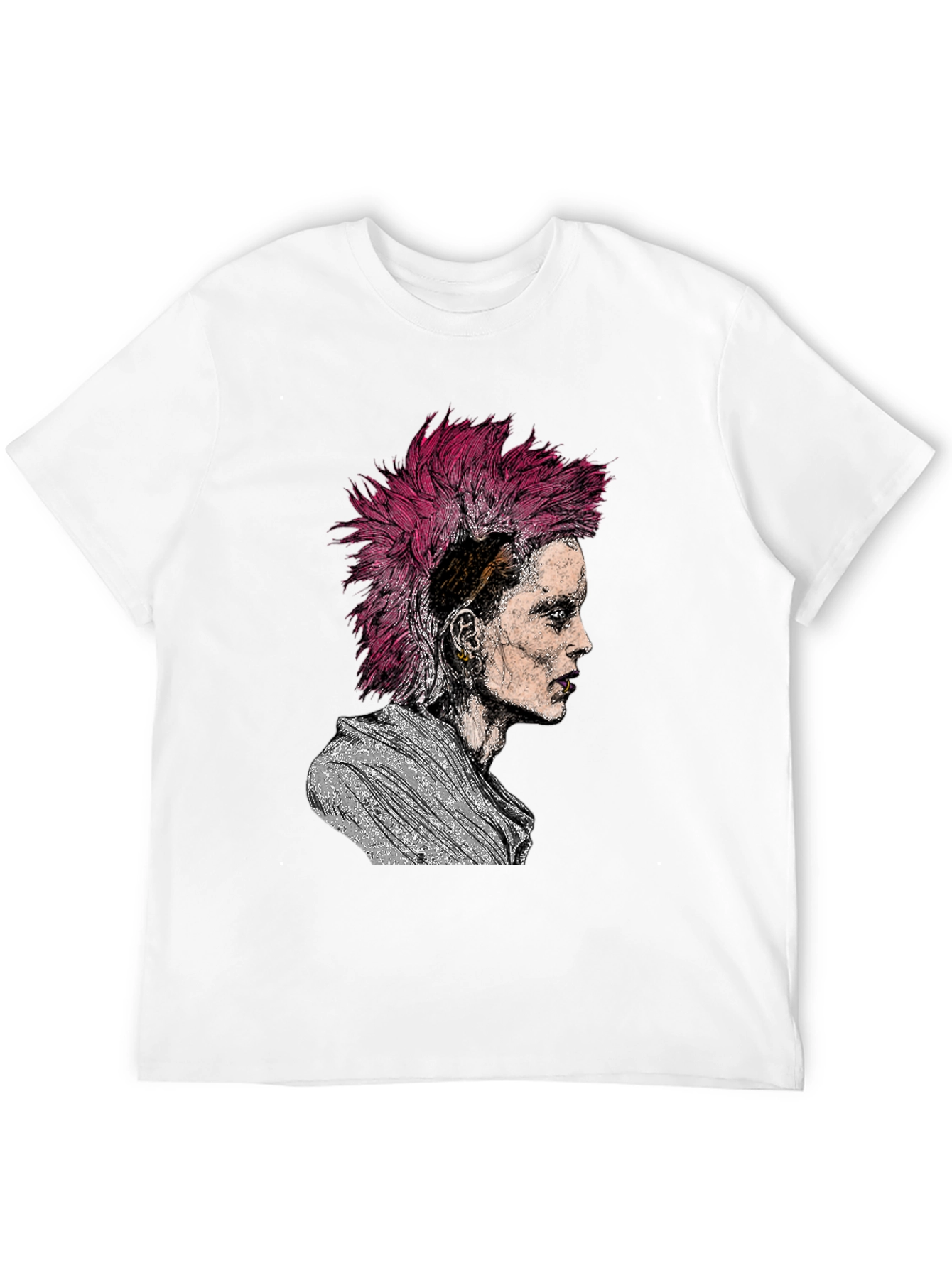 Black Punk Rock Portrait Graphic Tee - Black view 12