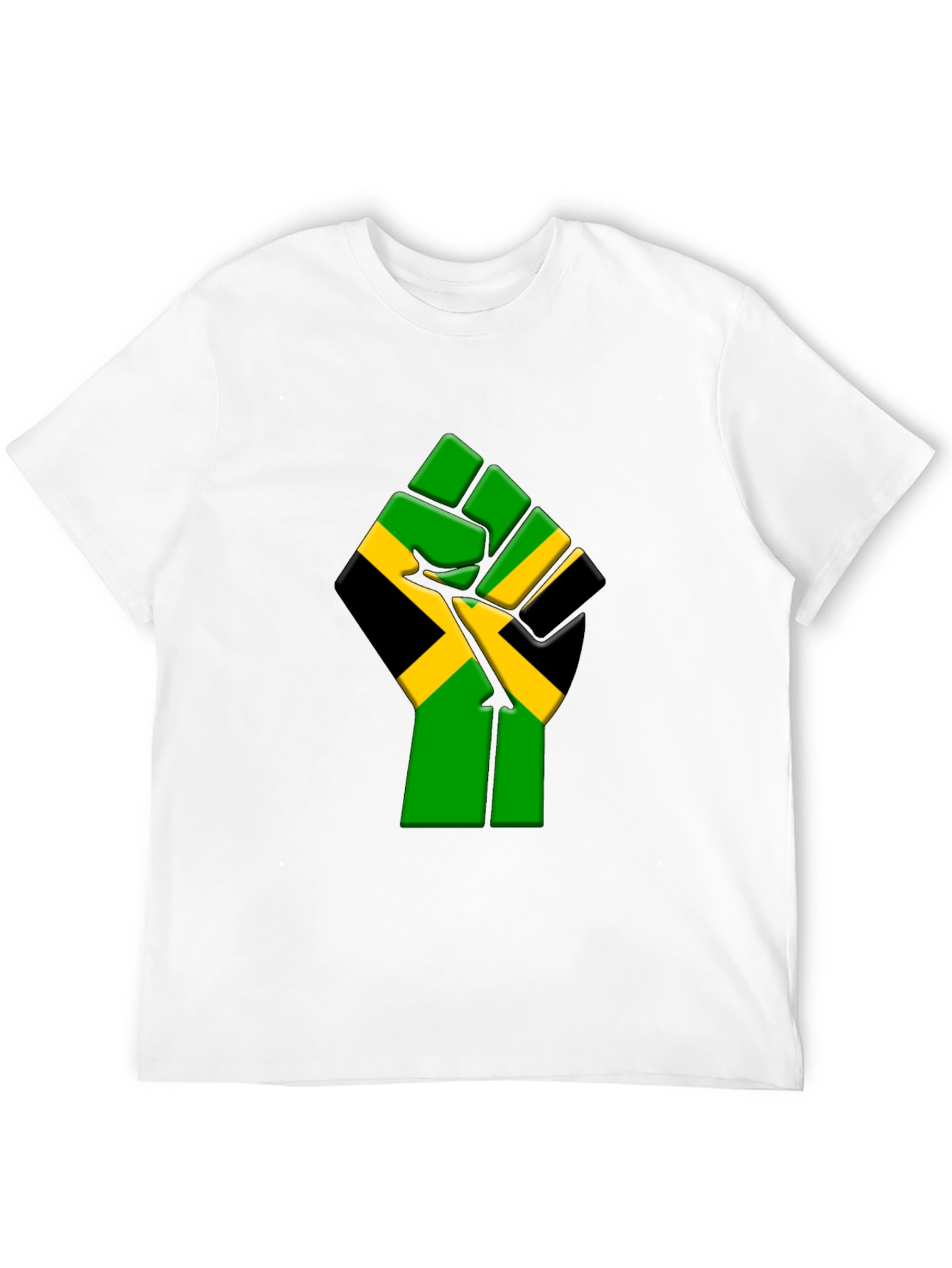 Black Jamaica Flag Fist Graphic T-Shirt - Black view 12